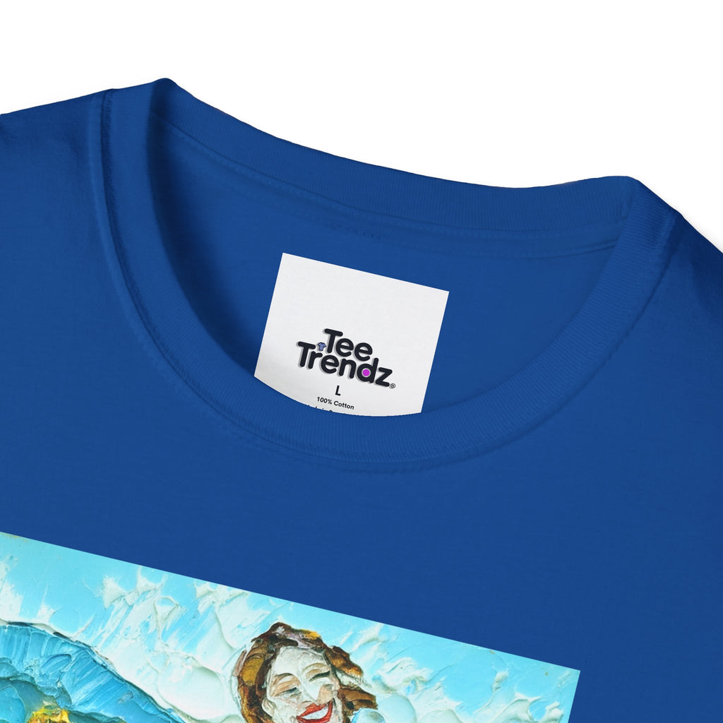 Sunflower Field Dress T-Shirt — Whimsical Girl & Dog Art Tee