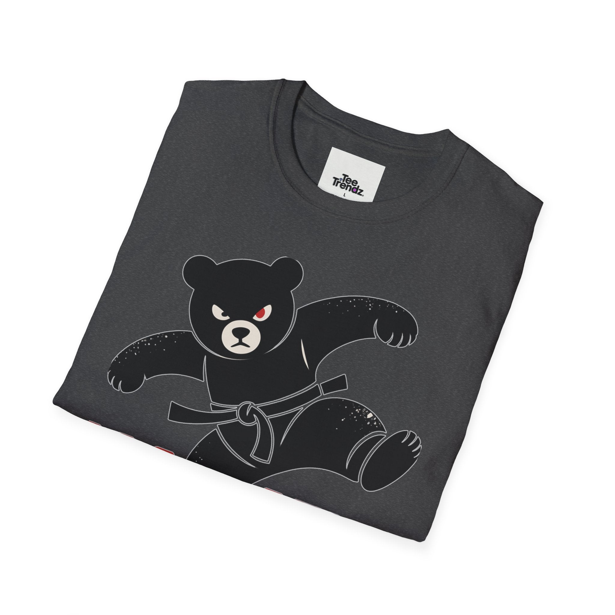 Karate Bear T‑Shirt — Martial Arts Bear with ‘KARATE’ and Japanese Text