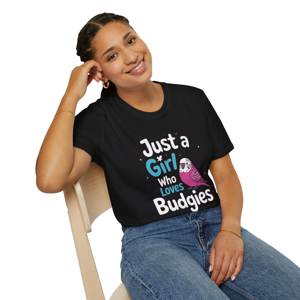 Just a Girl Who Loves Budgies T-Shirt – Cute Budgie Parakeet Tee for Bird Lovers