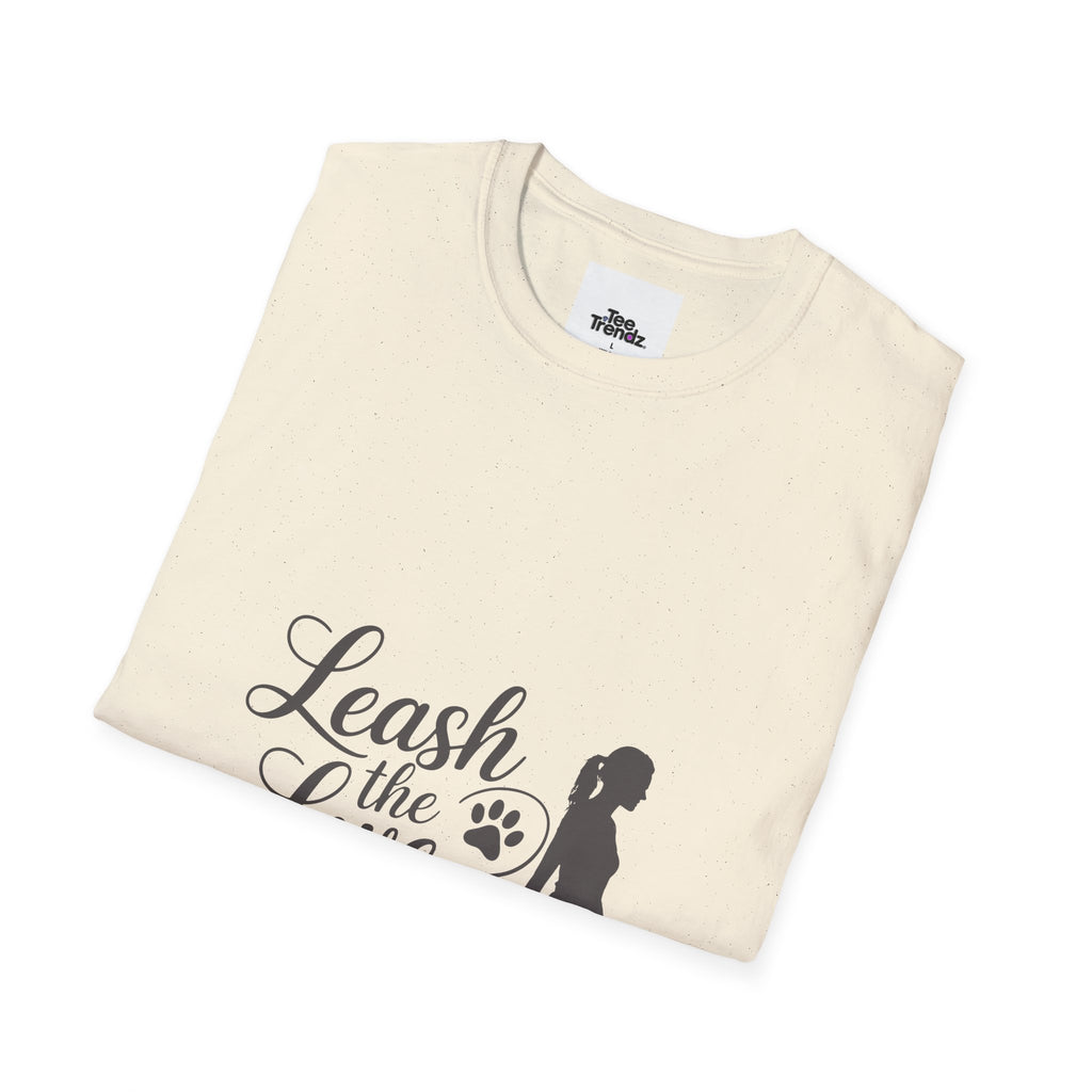 Leash the Love T-Shirt - Dog Walking Silhouette Tee for Pet Lovers