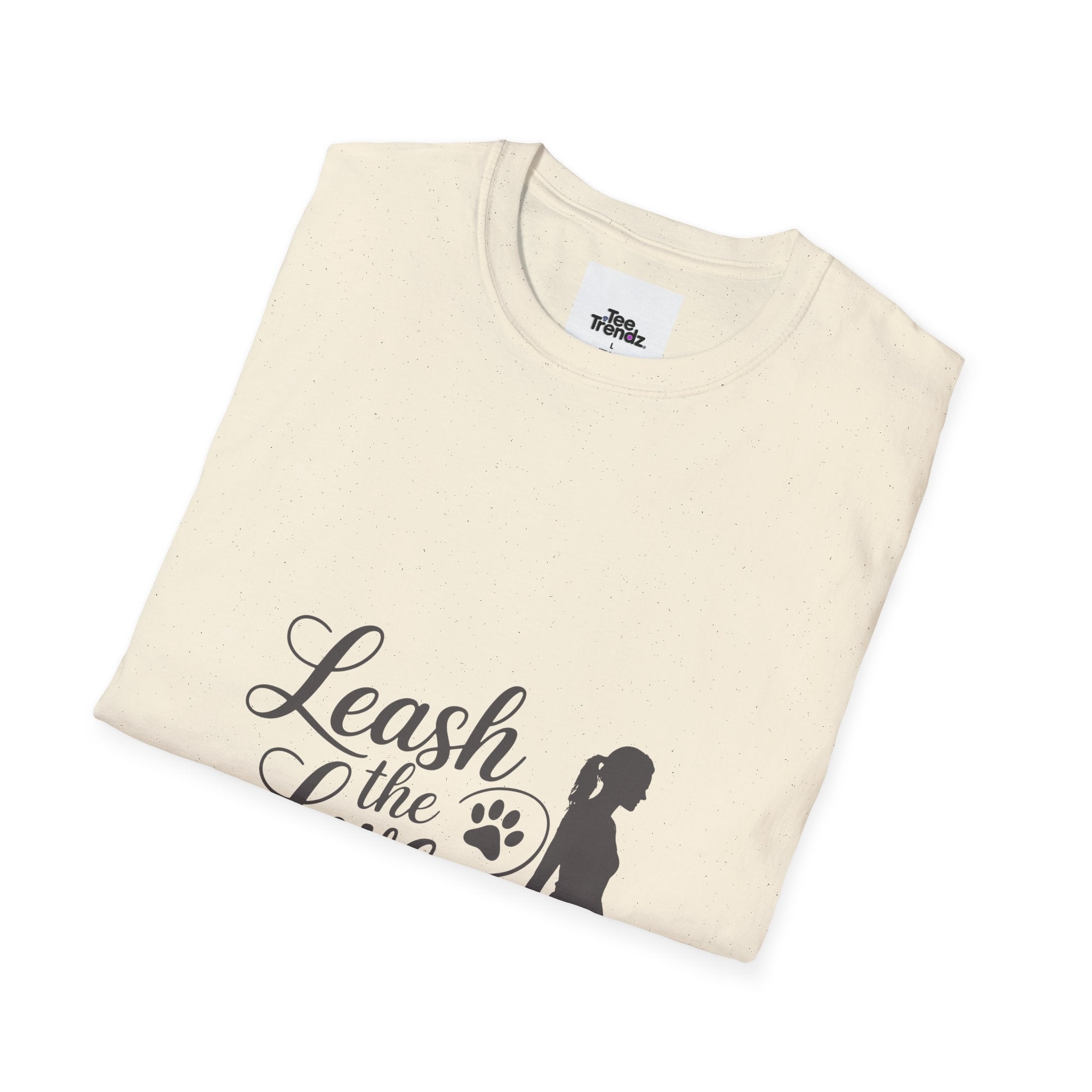 Leash the Love T-Shirt - Dog Walking Silhouette Tee for Pet Lovers