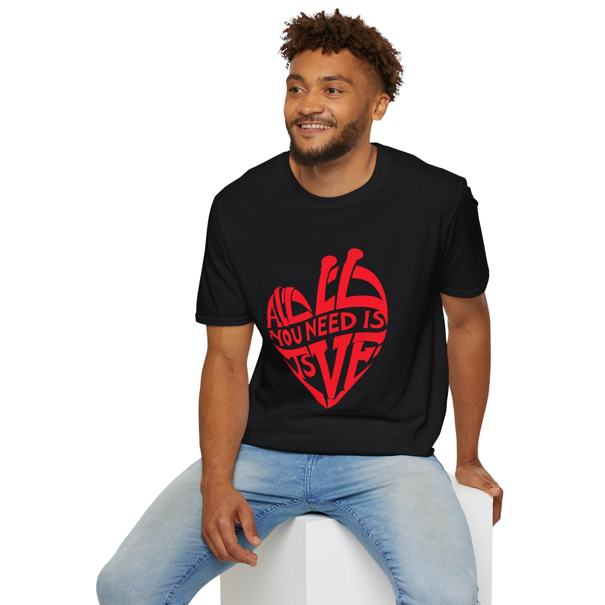 Love Heart T-Shirt — "All You Need Is Love" Retro Graphic