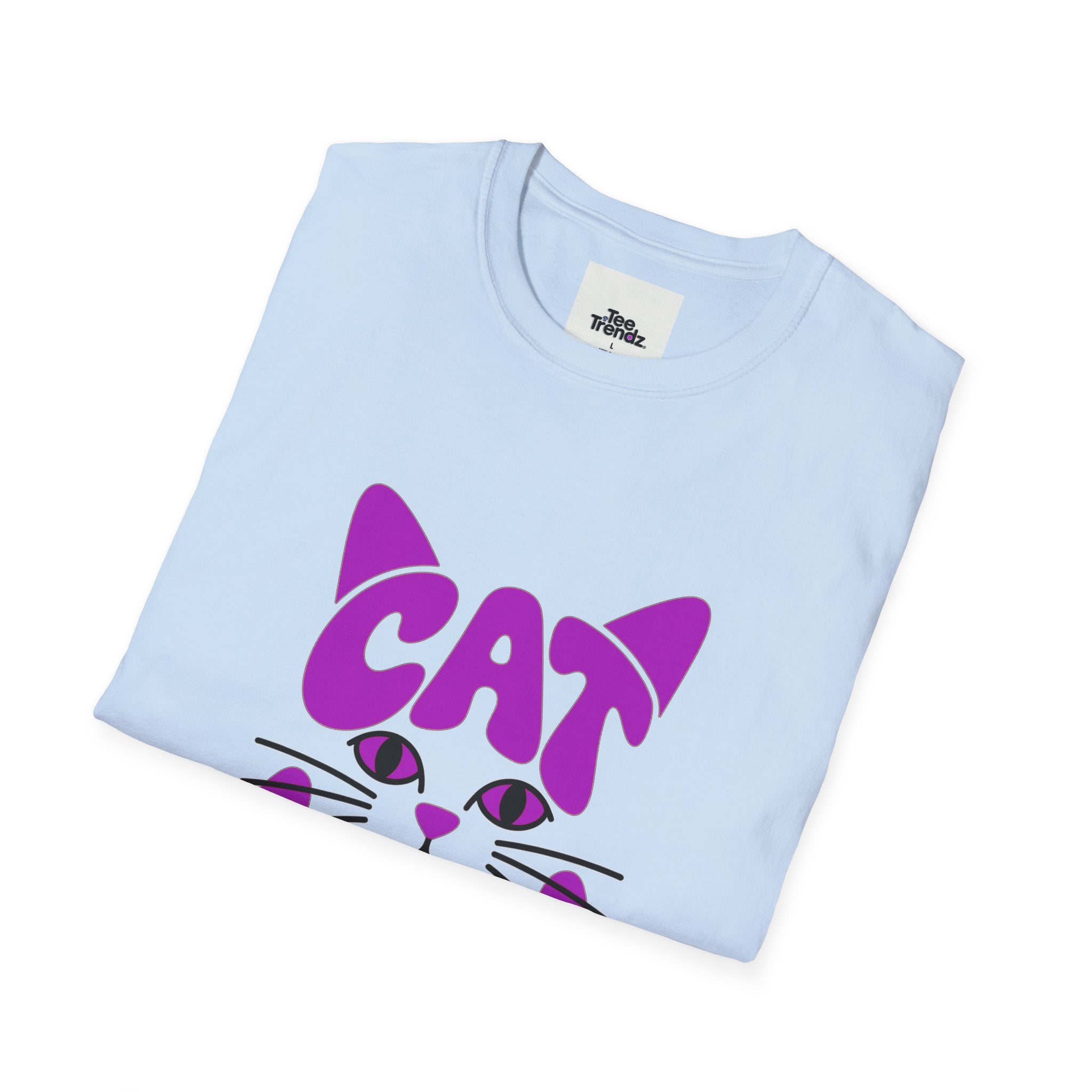 Cat Mum T-Shirt — Cute Purple Cat Face Tee for Cat Moms, Mother’s Day Gift