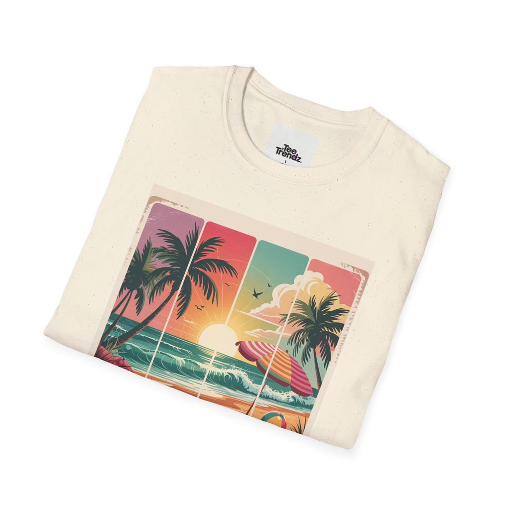 Summer Never Ends T-Shirt – Vintage Beach Sunset Graphic Tee