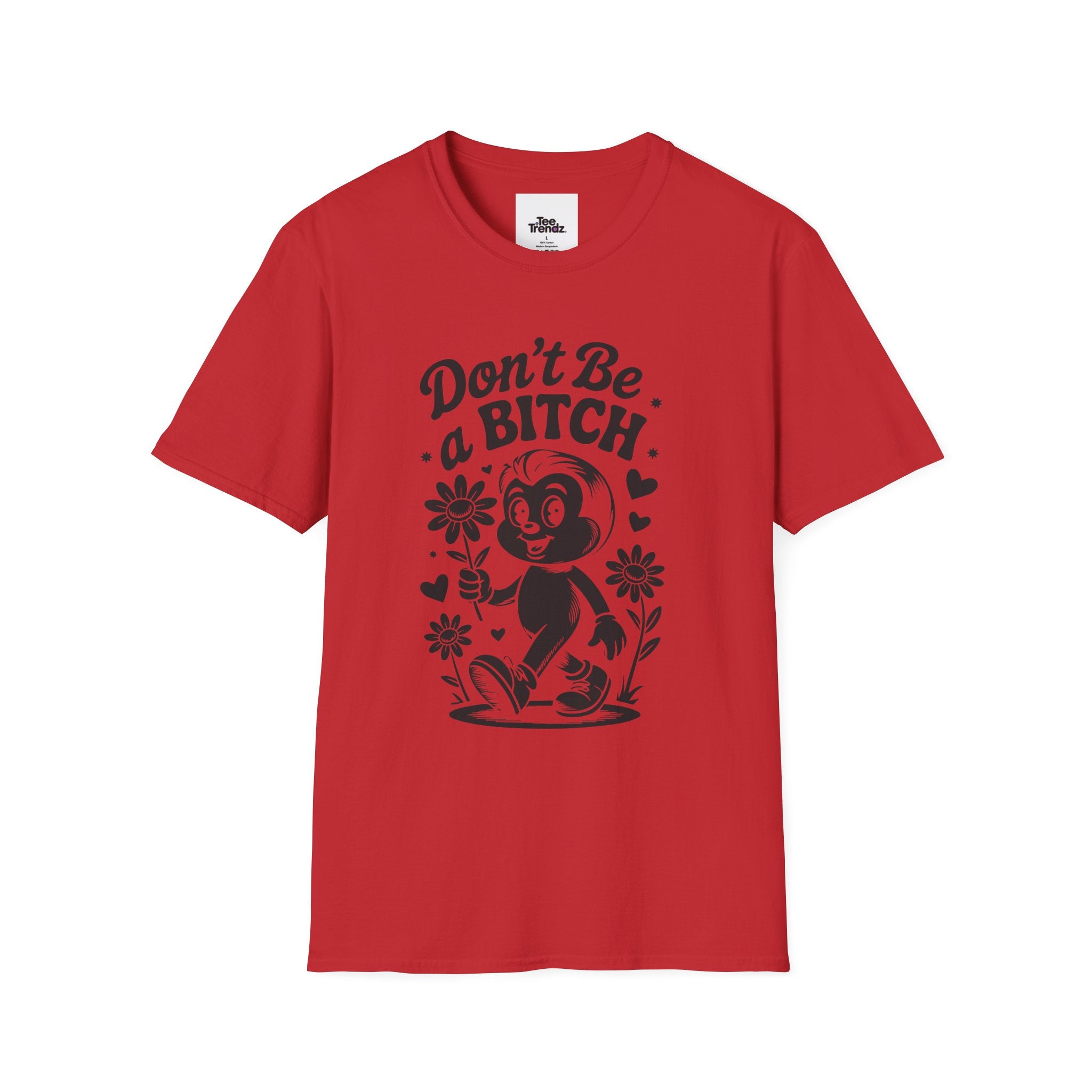 Don't Be a Bitch T-Shirt — Retro Cartoon Floral Graphic Tee