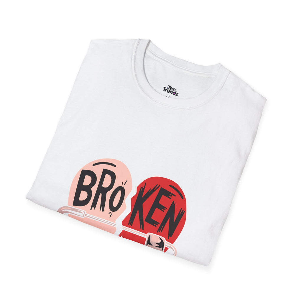 Broken Heart Graphic T-Shirt — Heart Safety Pin Design
