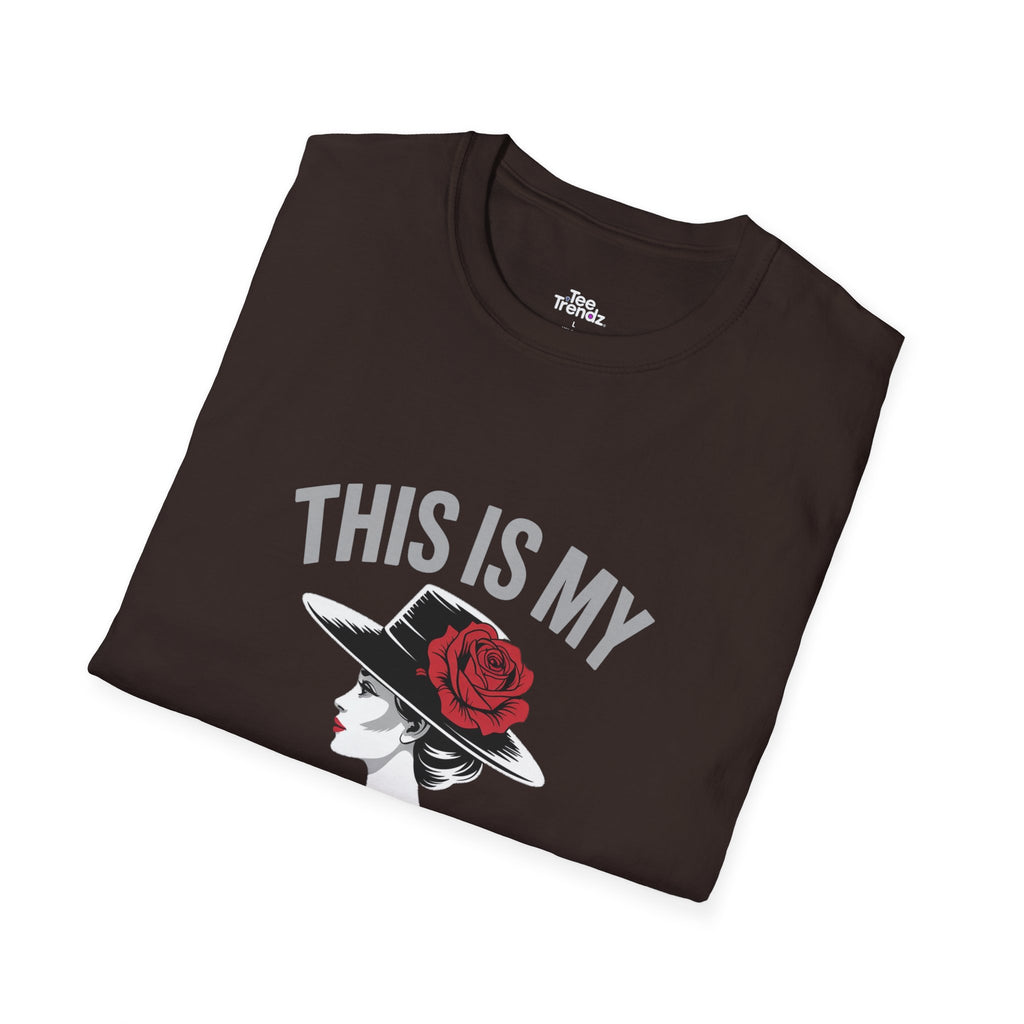 Derby Day Dress T-Shirt — "This Is My Derby Day Dress" Ladies Hat Racing Tee