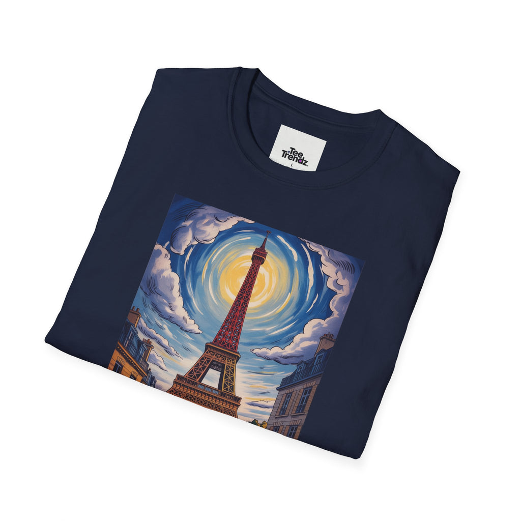 Visit Paris T-Shirt - Vintage Eiffel Tower Travel Poster Tee