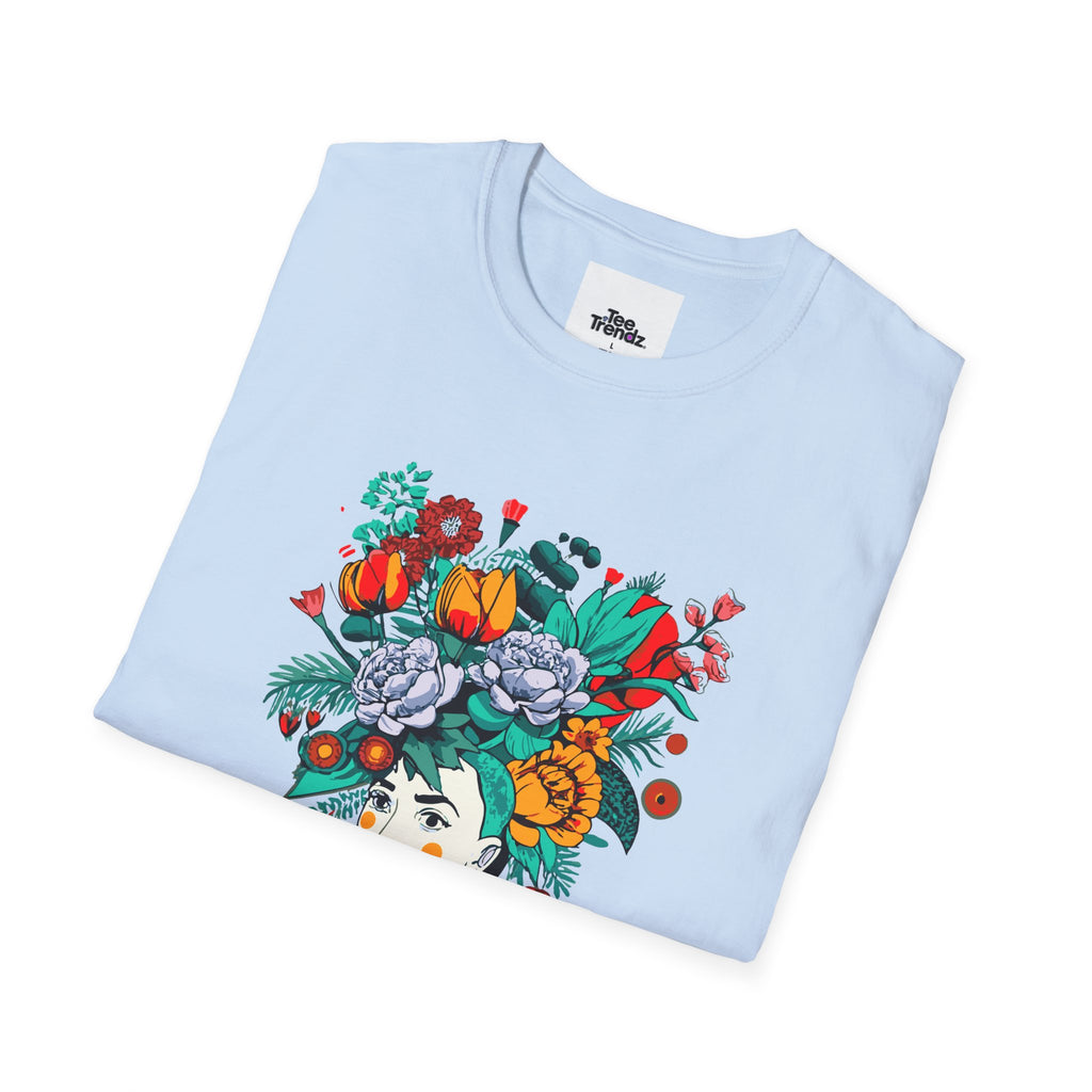 Floral Frida-Inspired Portrait T-Shirt