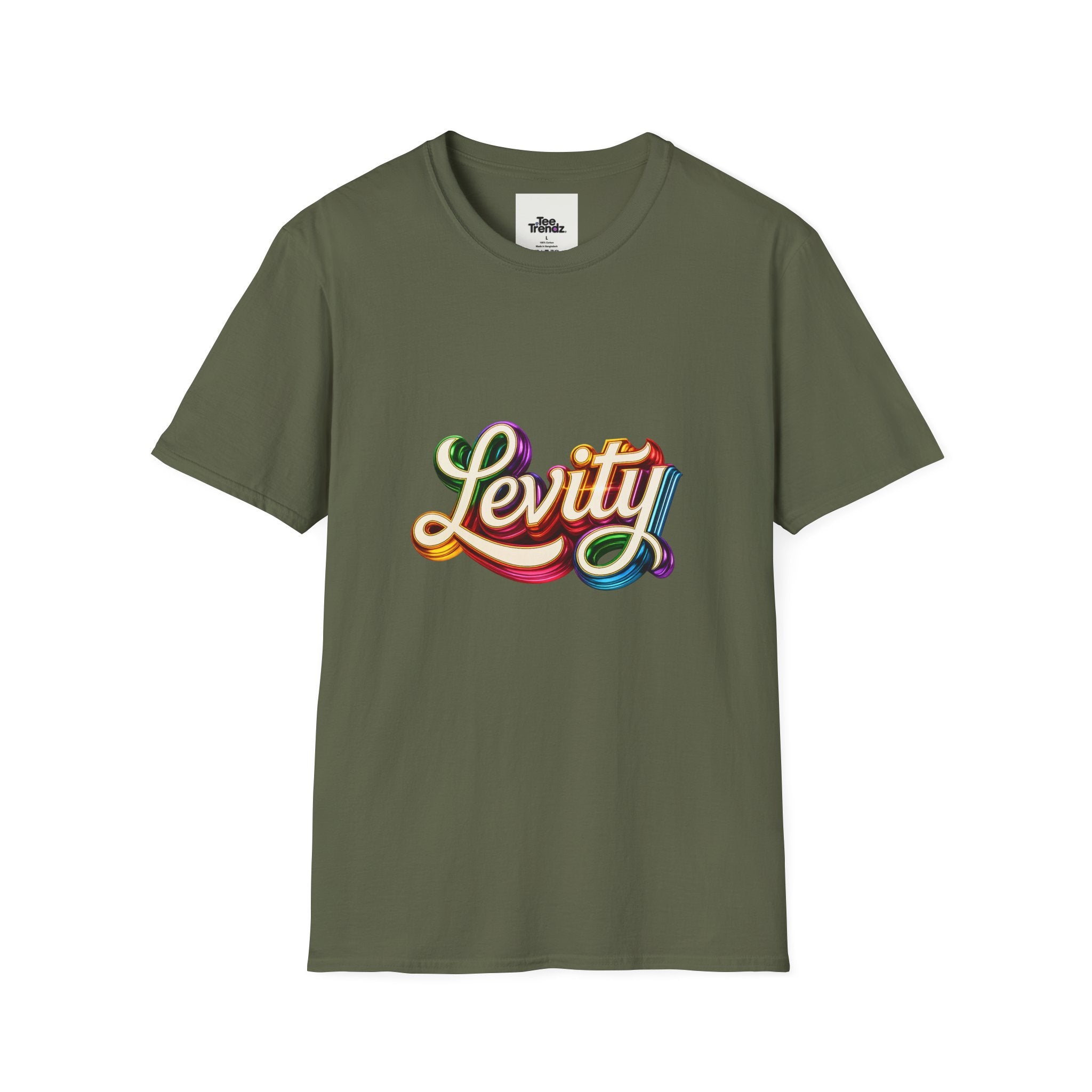 Levity Retro Script T-Shirt — Colorful Vintage Rainbow Graphic