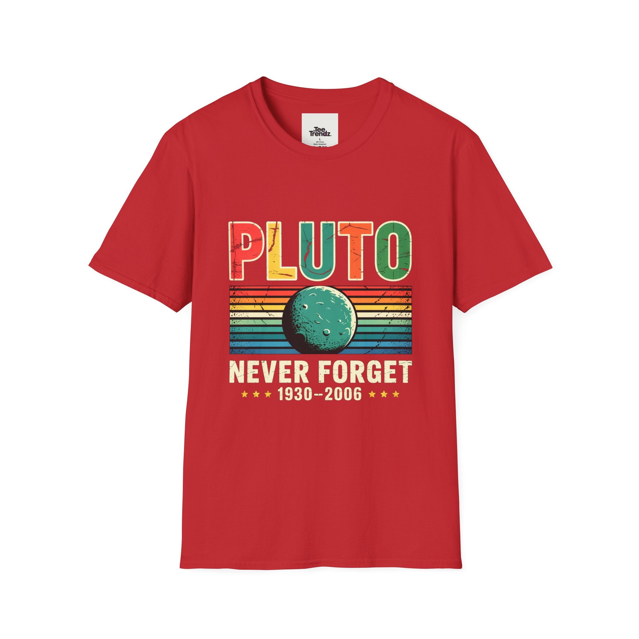 Pluto Never Forget T-Shirt — Retro Memorial Planet Graphic Tee (1930–2006)