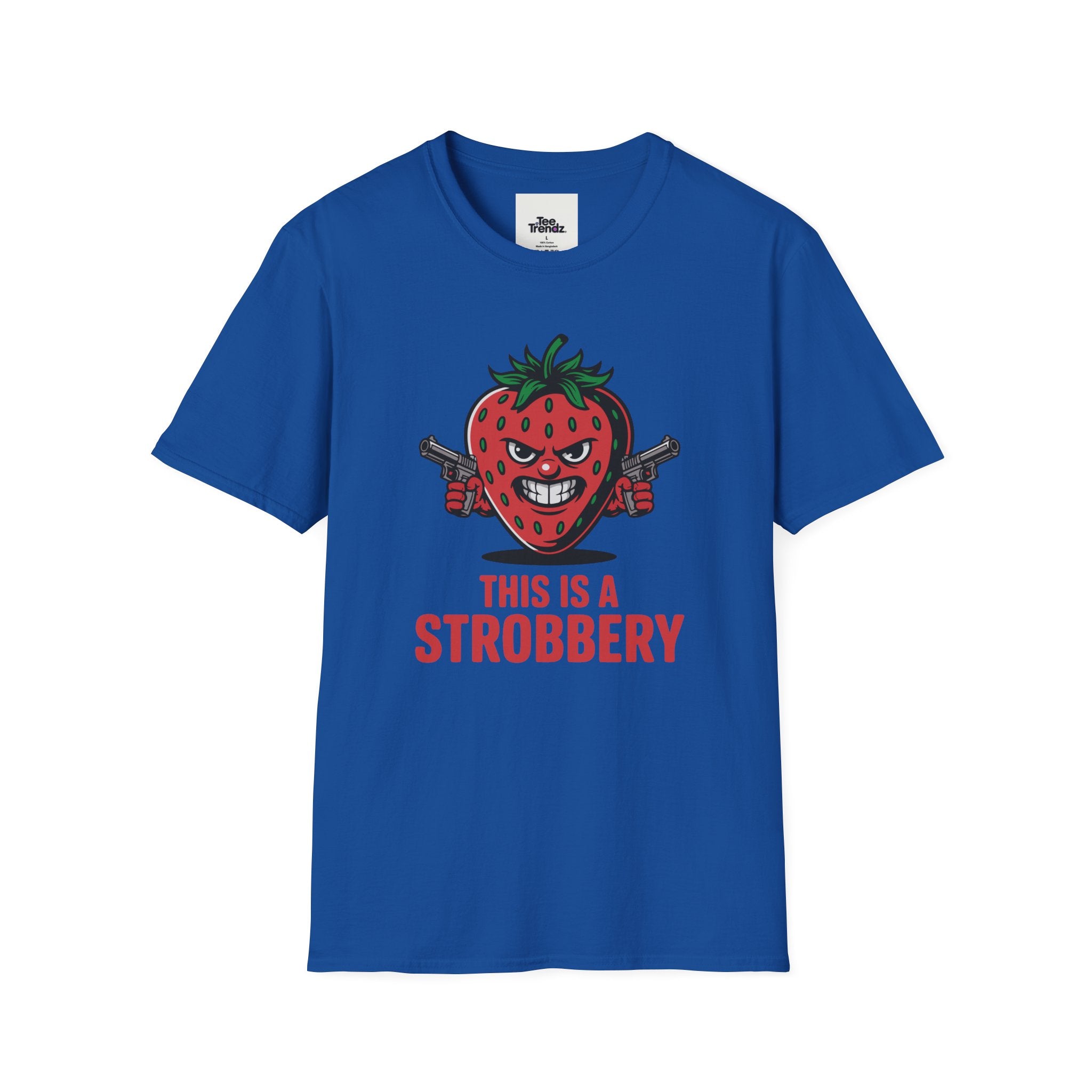 Stroberry Tee – Funny Cartoon Strawberry Graphic T-Shirt (“This Is A Stroberry”)