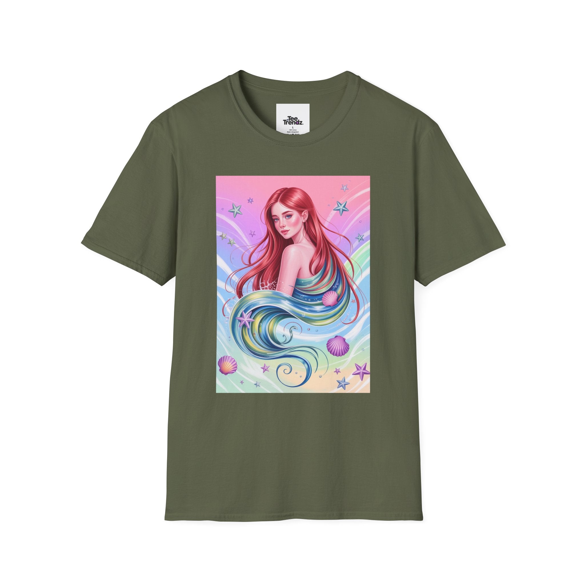 Mermaid Fantasy T-Shirt — Pastel Cosmic Sea Girl Graphic Tee