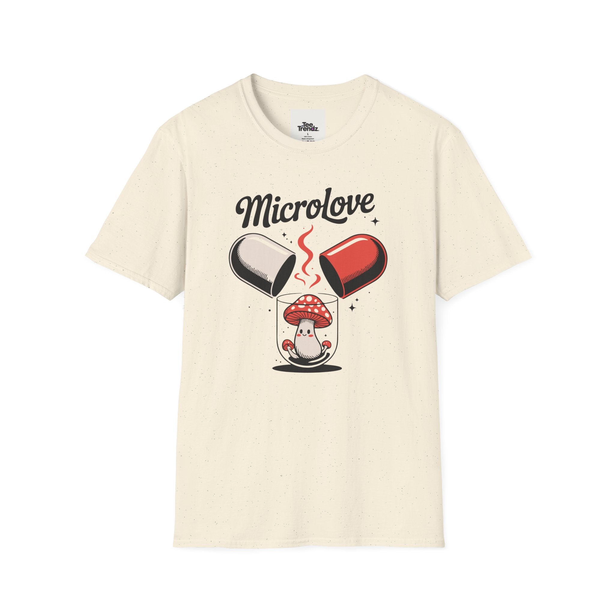 T-Shirt — "Microlove" Cute Mushroom Capsule Graphic Tee