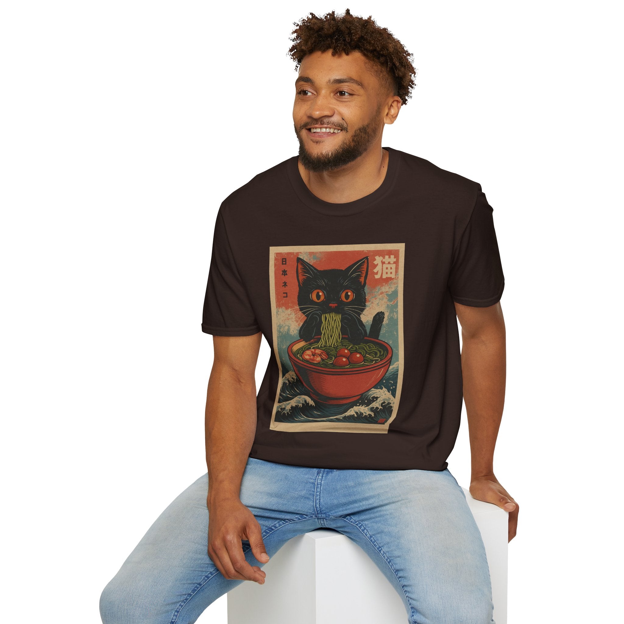 Cat Ramen T-Shirt — Vintage Japanese Neko Bowl Graphic Tee