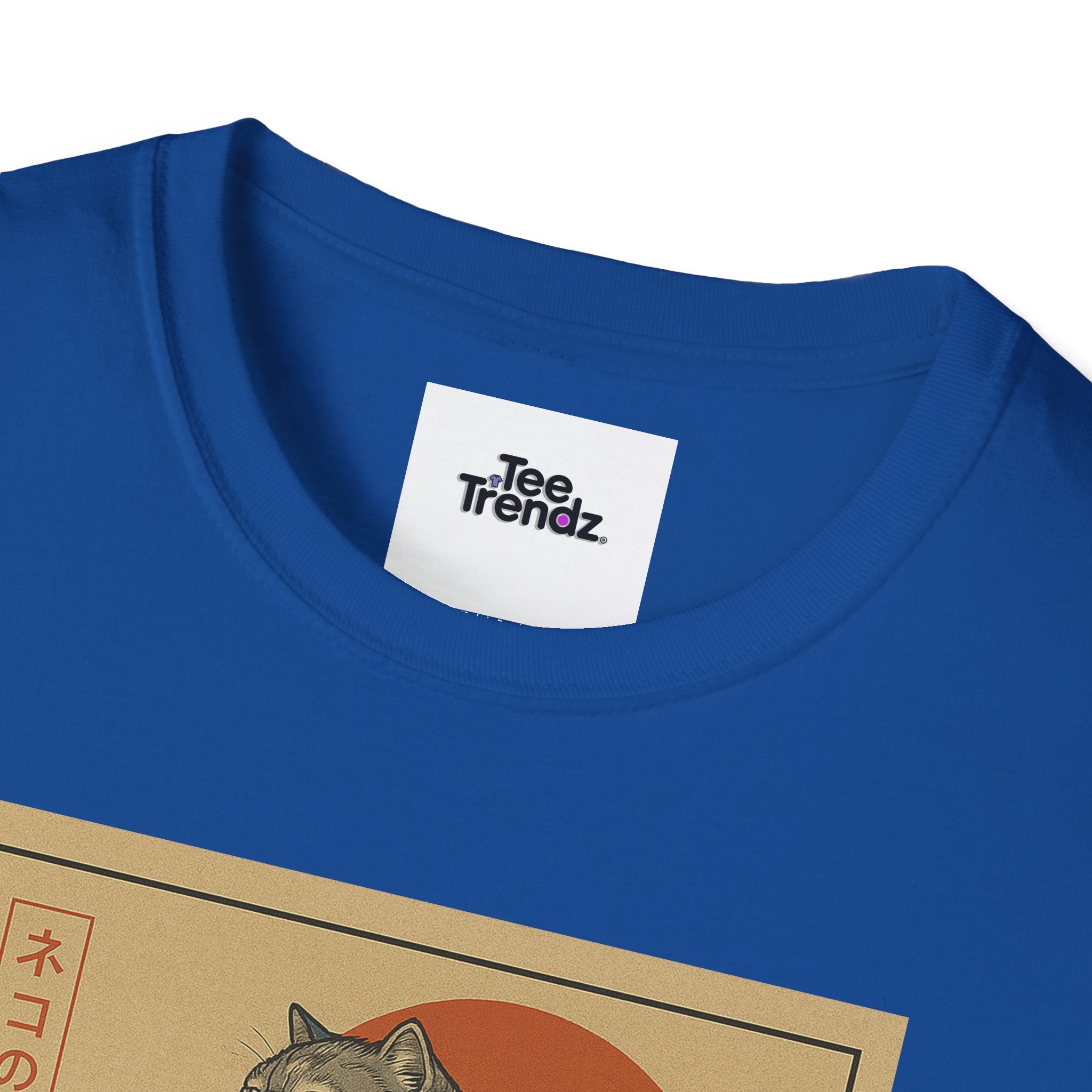 Katana Wave Cat T-Shirt — Vintage Japanese Wave Art Tee
