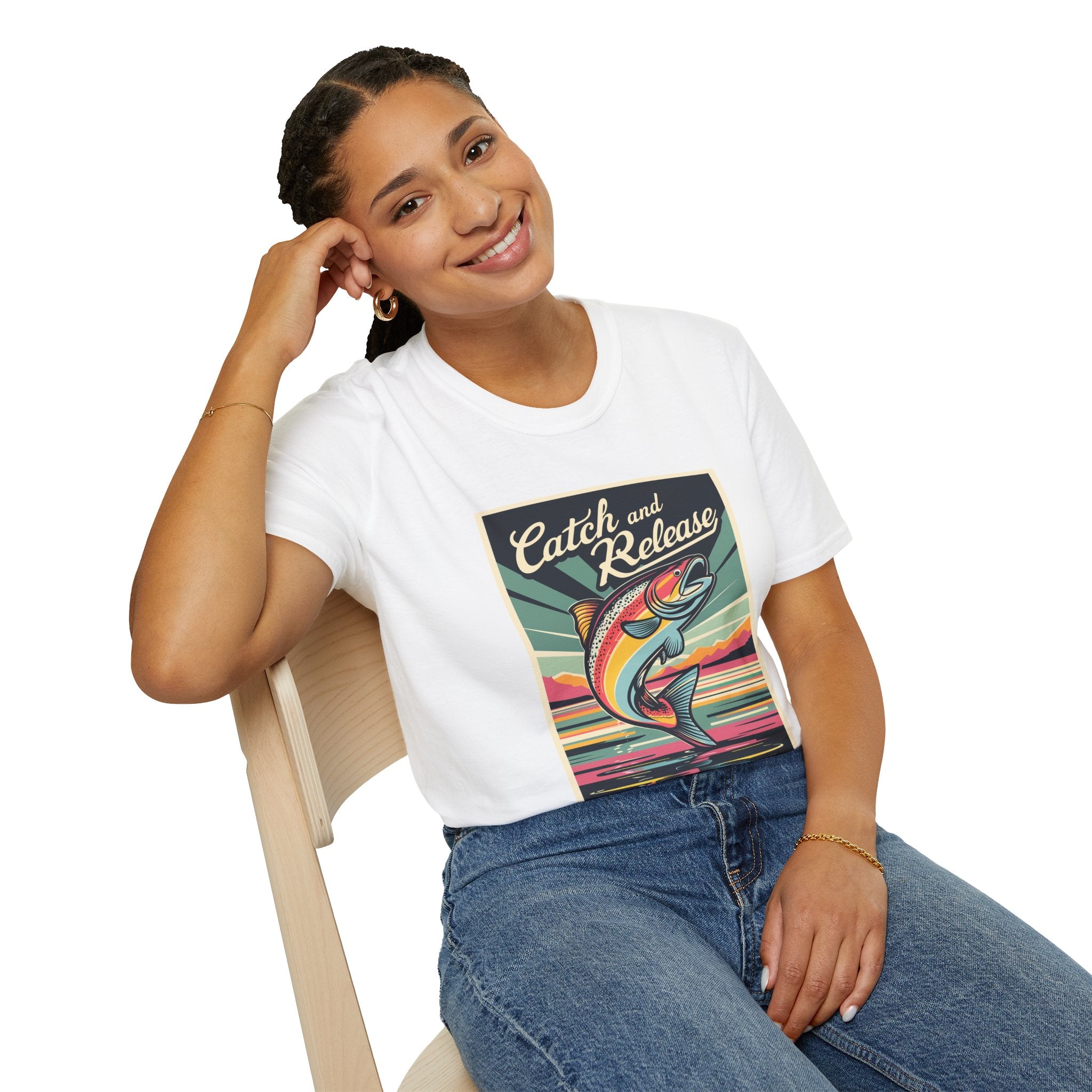 Catch and Release Fishing T-Shirt — Retro Trout Angler Tee