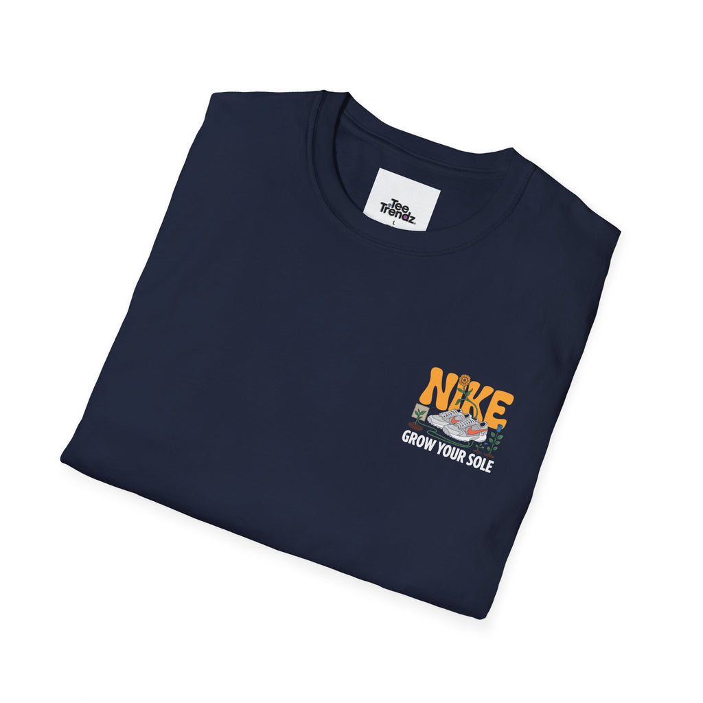 Graphic T‑Shirt — "Grow Your Sole" Retro Sneaker Pocket Design