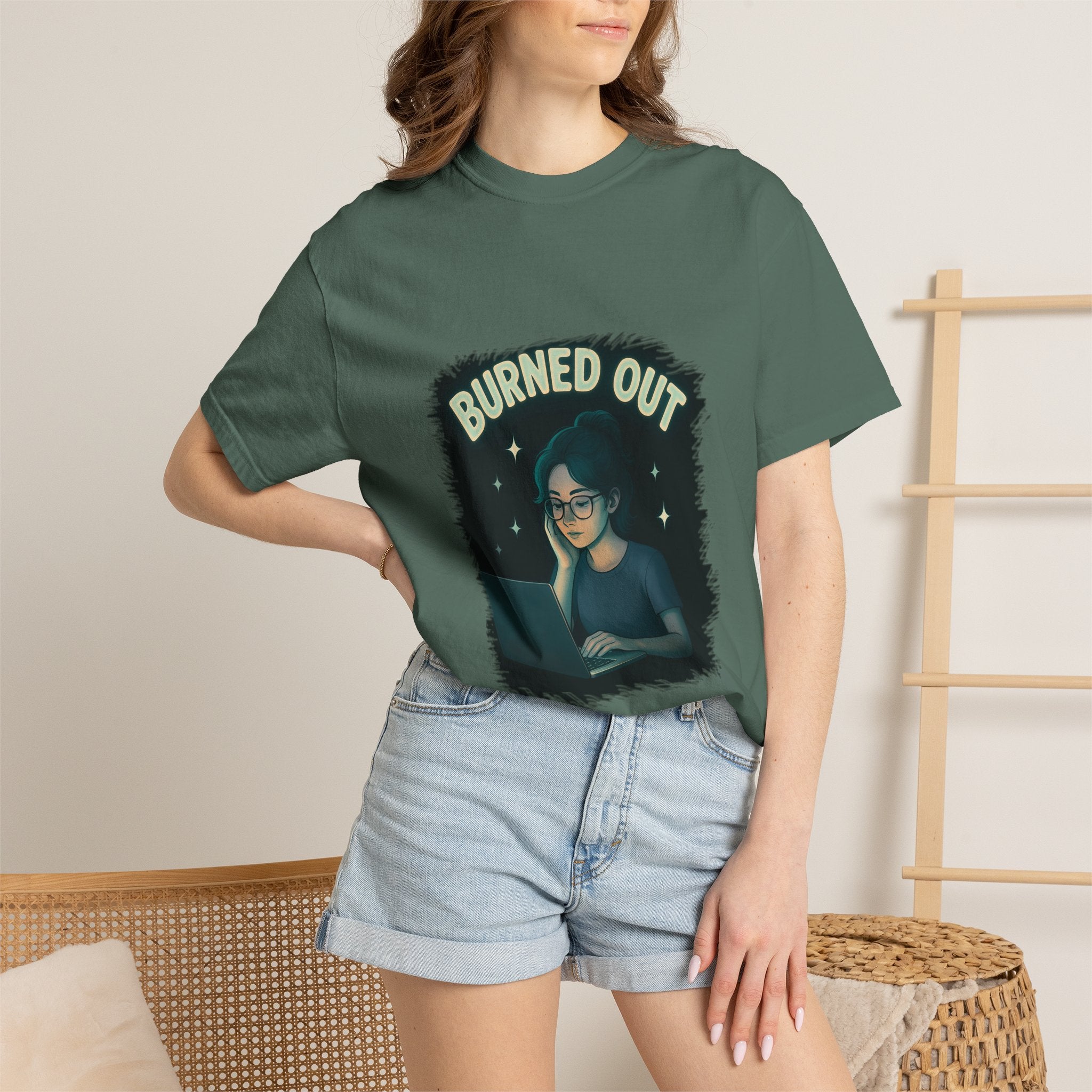 Burned Out Night Owl T-Shirt — Funny Exhausted Programmer Graphic Tee