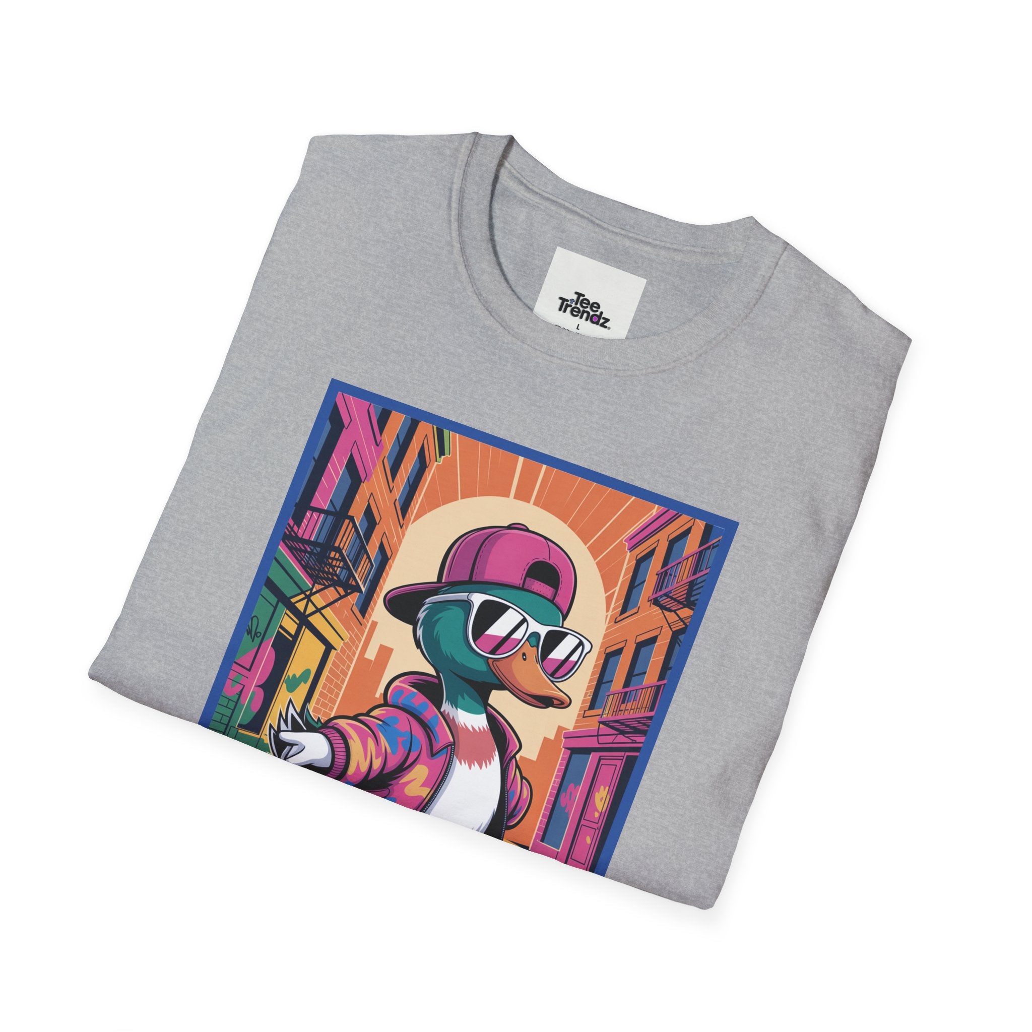 Skateboard Duck Graphic T-Shirt — Retro Streetwear Skateboarder Design