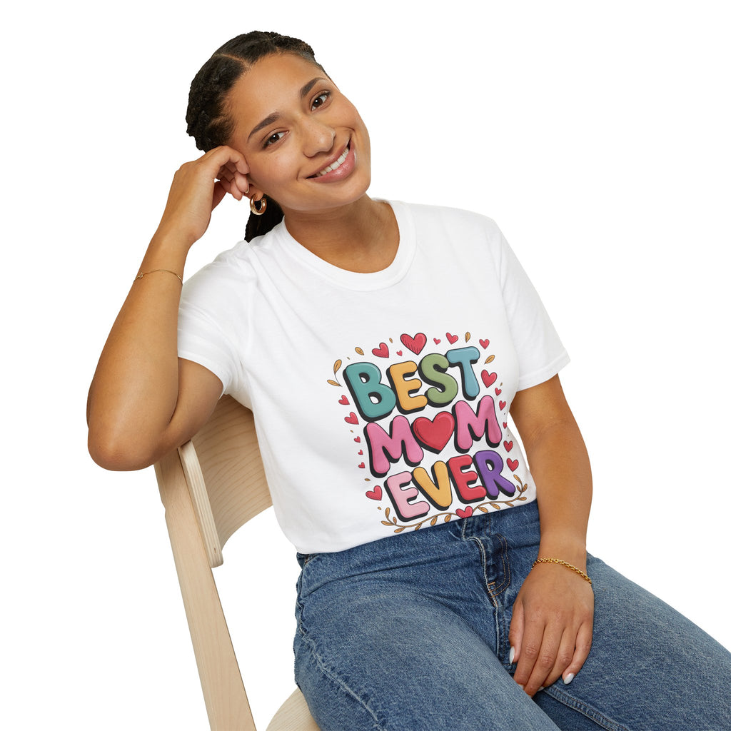 Best Mom Ever T-Shirt — Colorful Heart Mothers Day Tee
