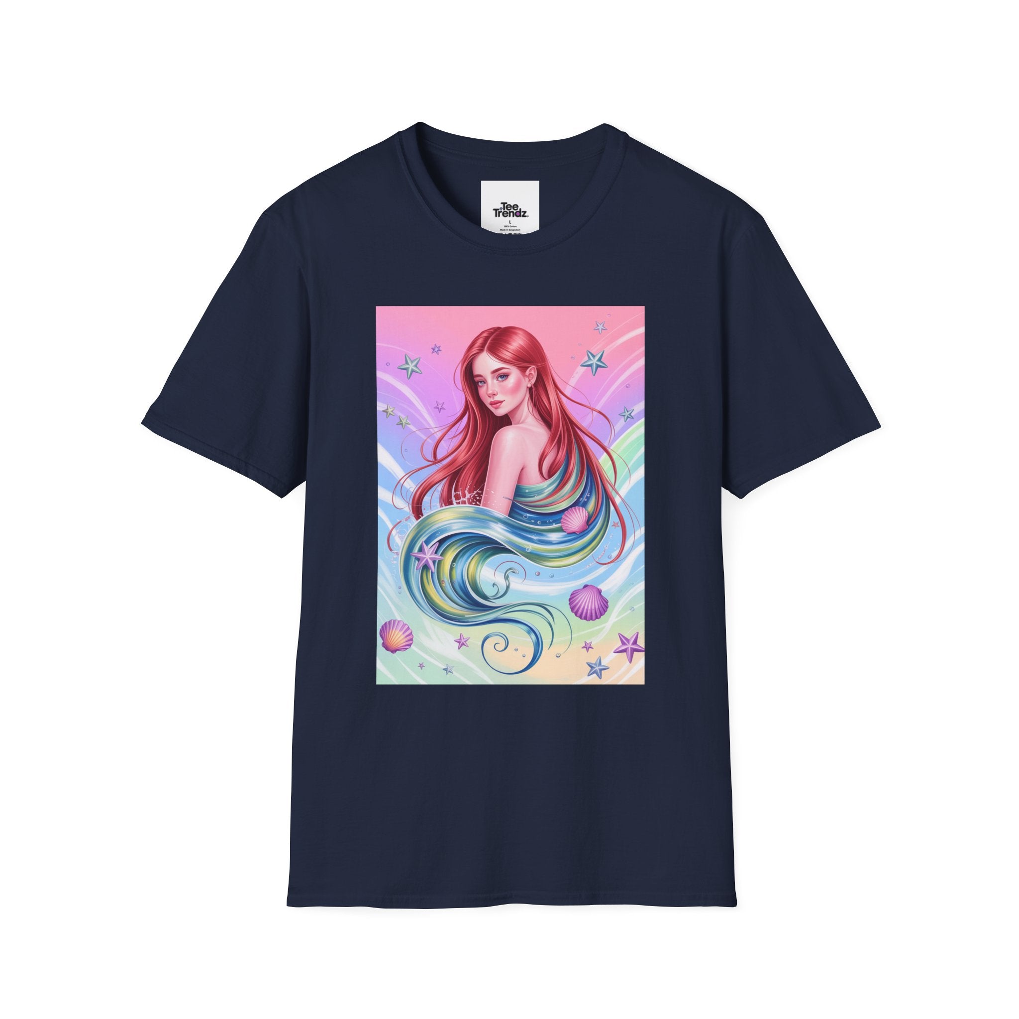 Mermaid Fantasy T-Shirt — Pastel Cosmic Sea Girl Graphic Tee