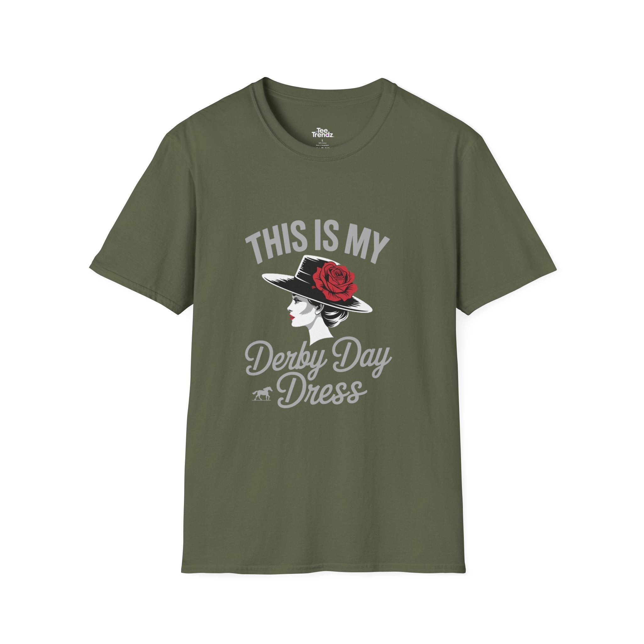 Derby Day Dress T-Shirt — "This Is My Derby Day Dress" Ladies Hat Racing Tee