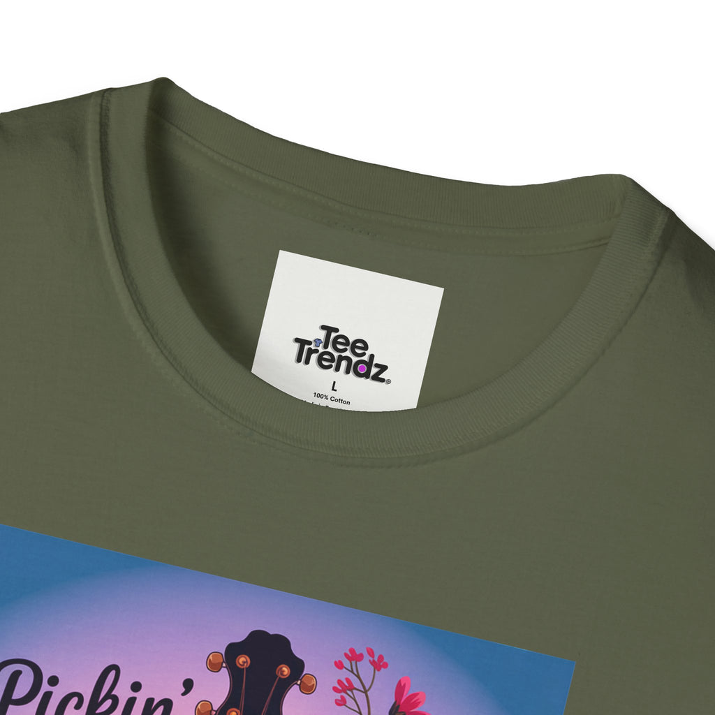 Banjo Floral Tee — "Pickin' Petals, Pickin' Strings" Nashville Summer Vibes