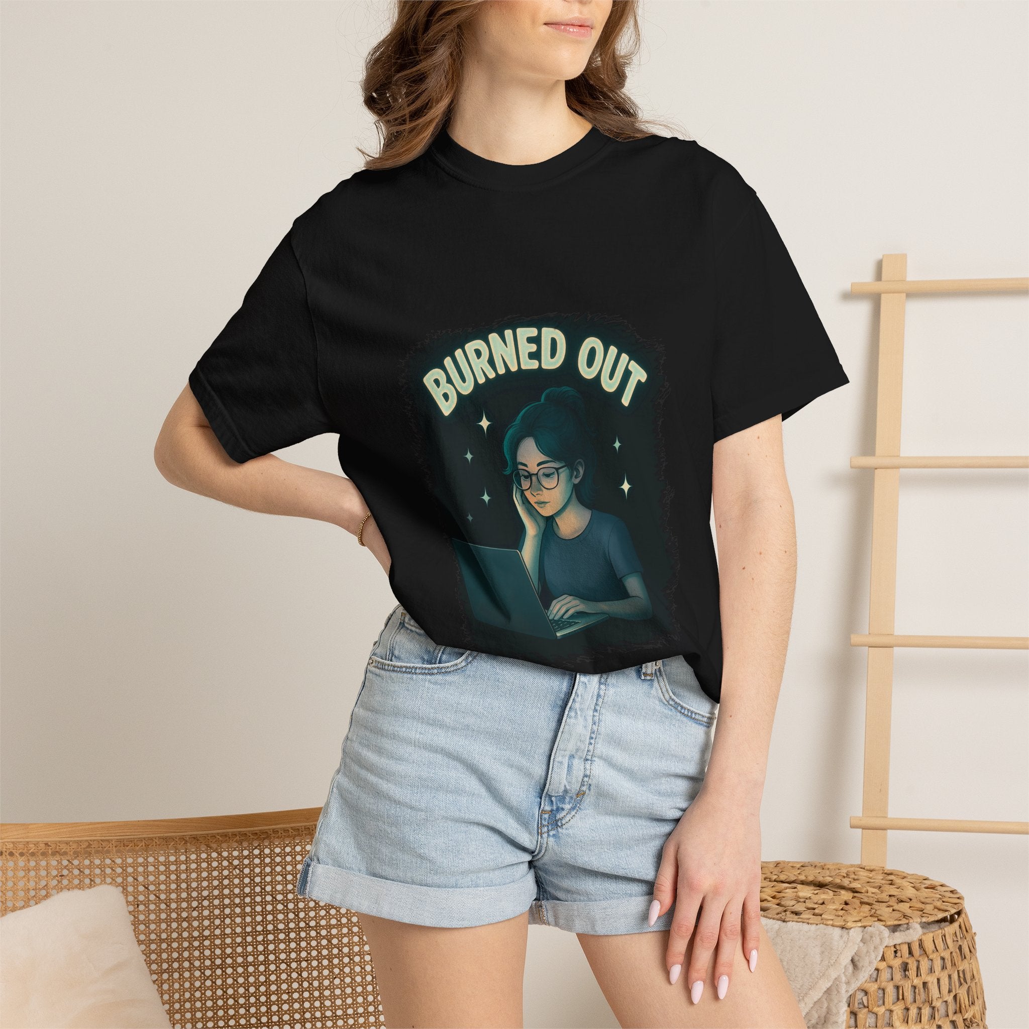 Burned Out Night Owl T-Shirt — Funny Exhausted Programmer Graphic Tee