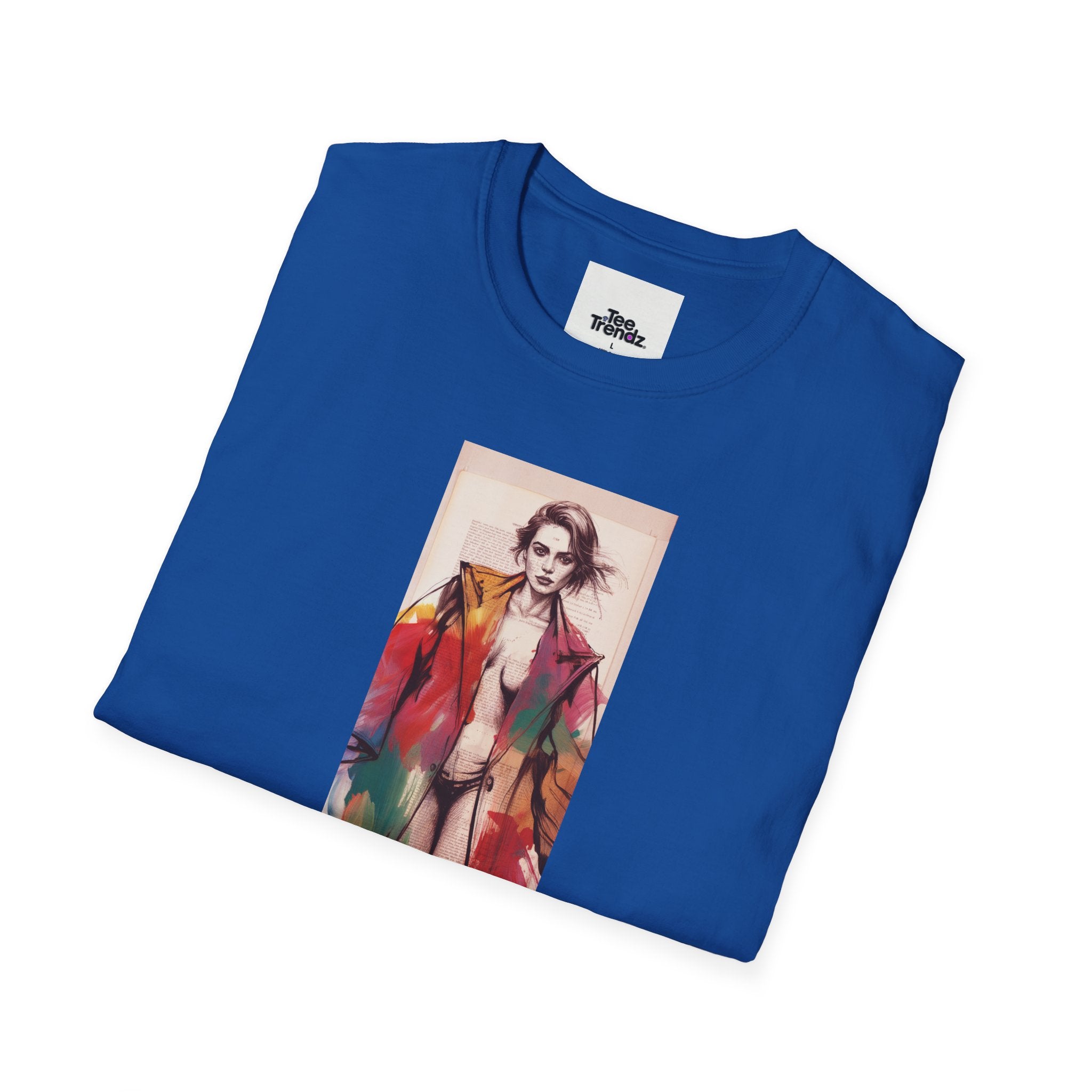 Fashion Illustration Tee — Colorful Watercolor Model Graphic T-Shirt