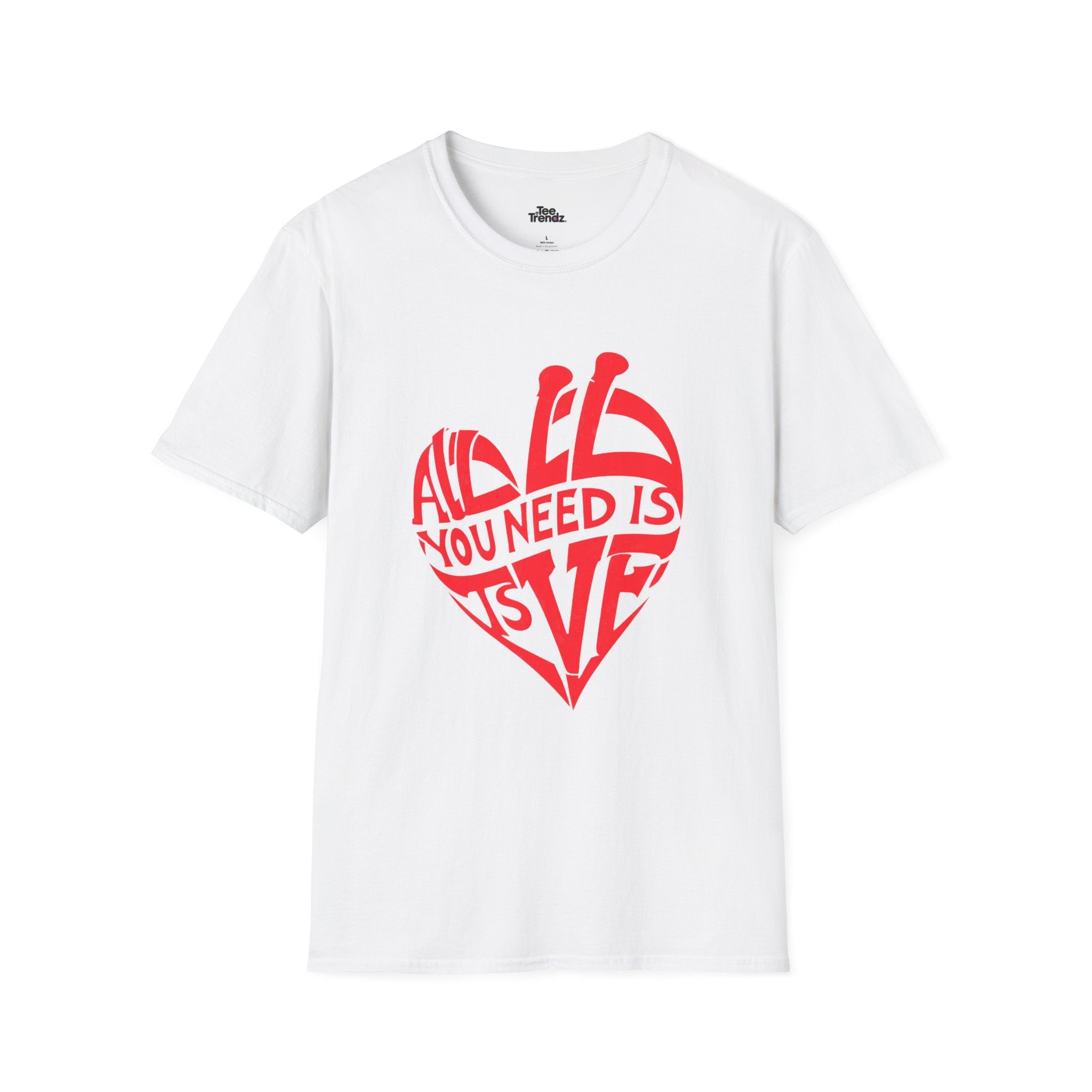Love Heart T-Shirt — "All You Need Is Love" Retro Graphic
