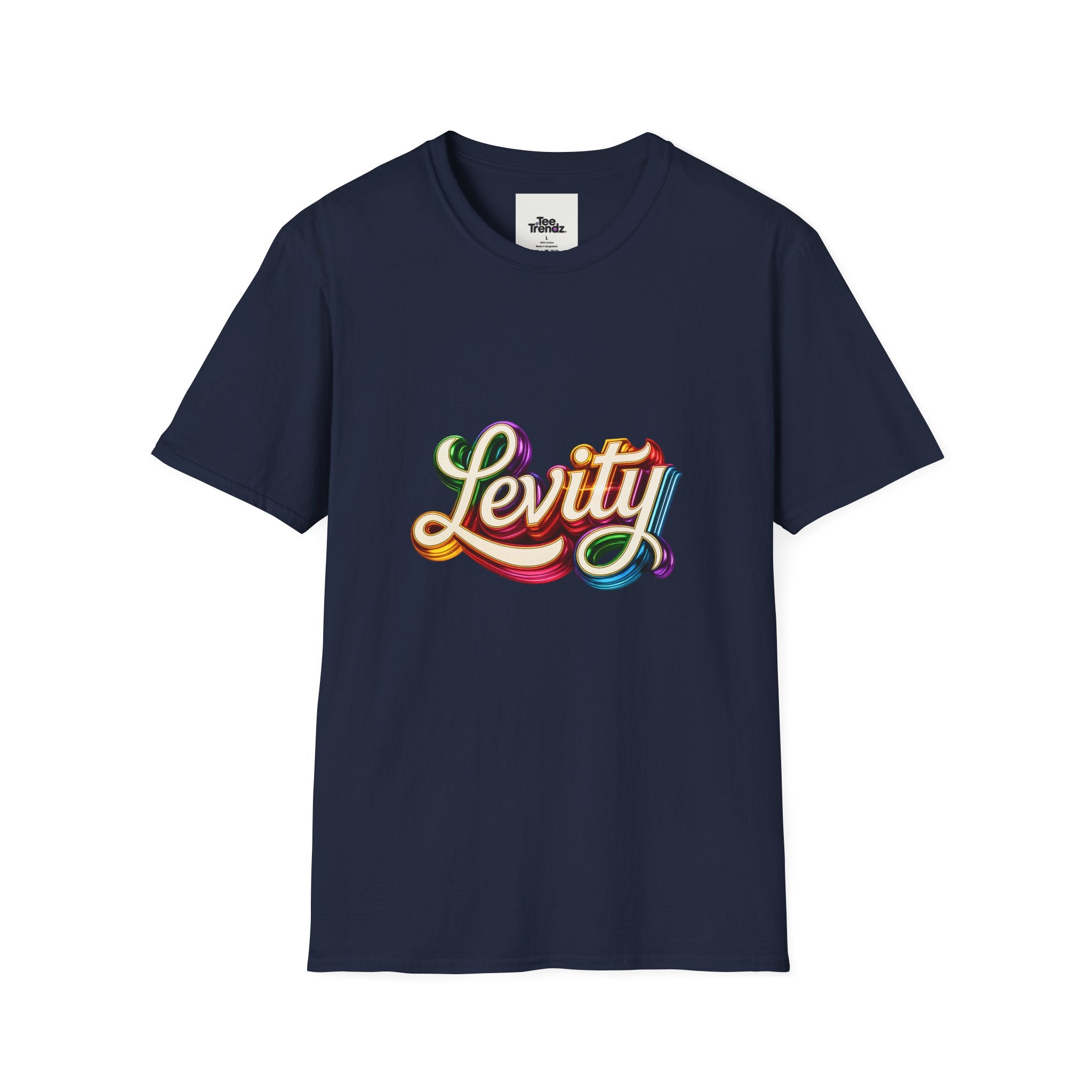 Levity Retro Script T-Shirt — Colorful Vintage Rainbow Graphic