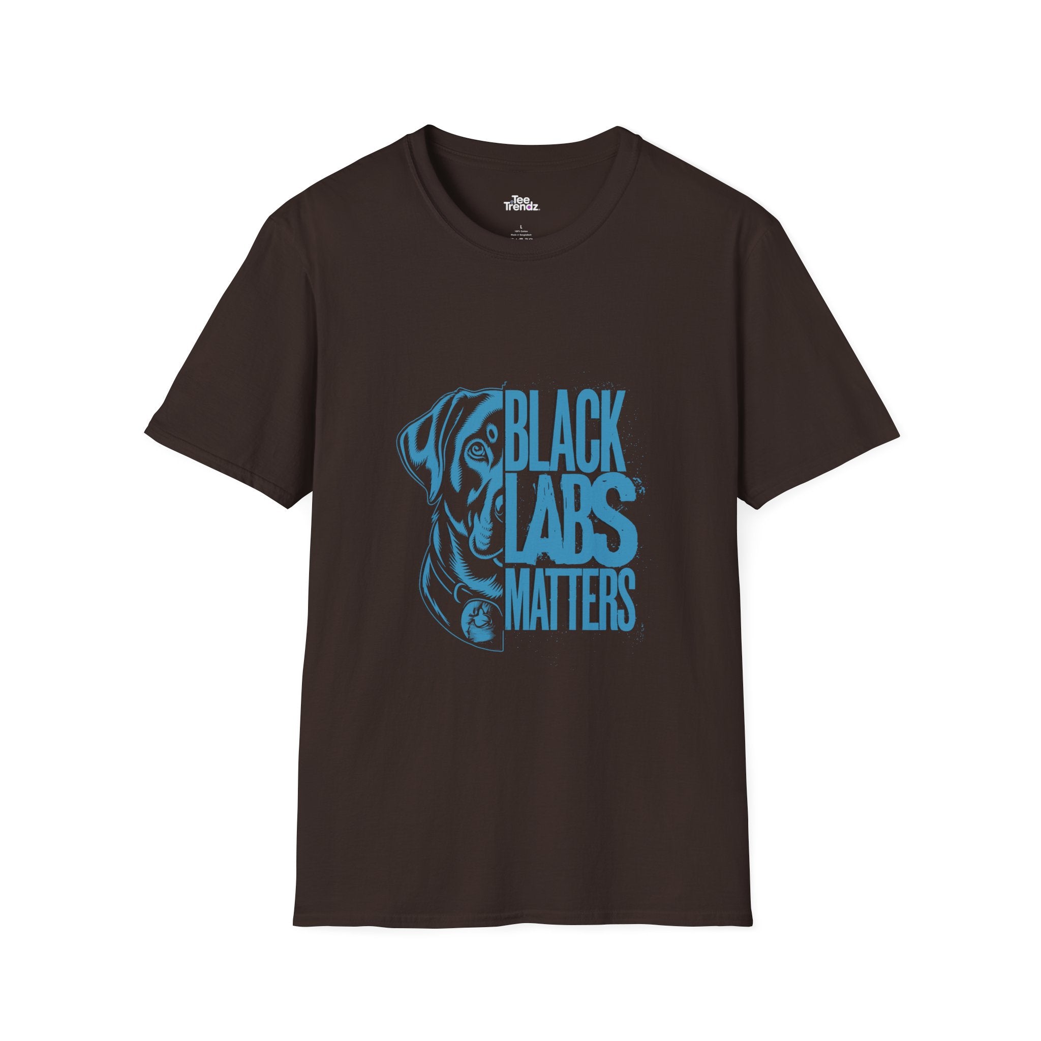 Black Labs Matter T‑Shirt — Blue Graphic Labrador Rescue Tee