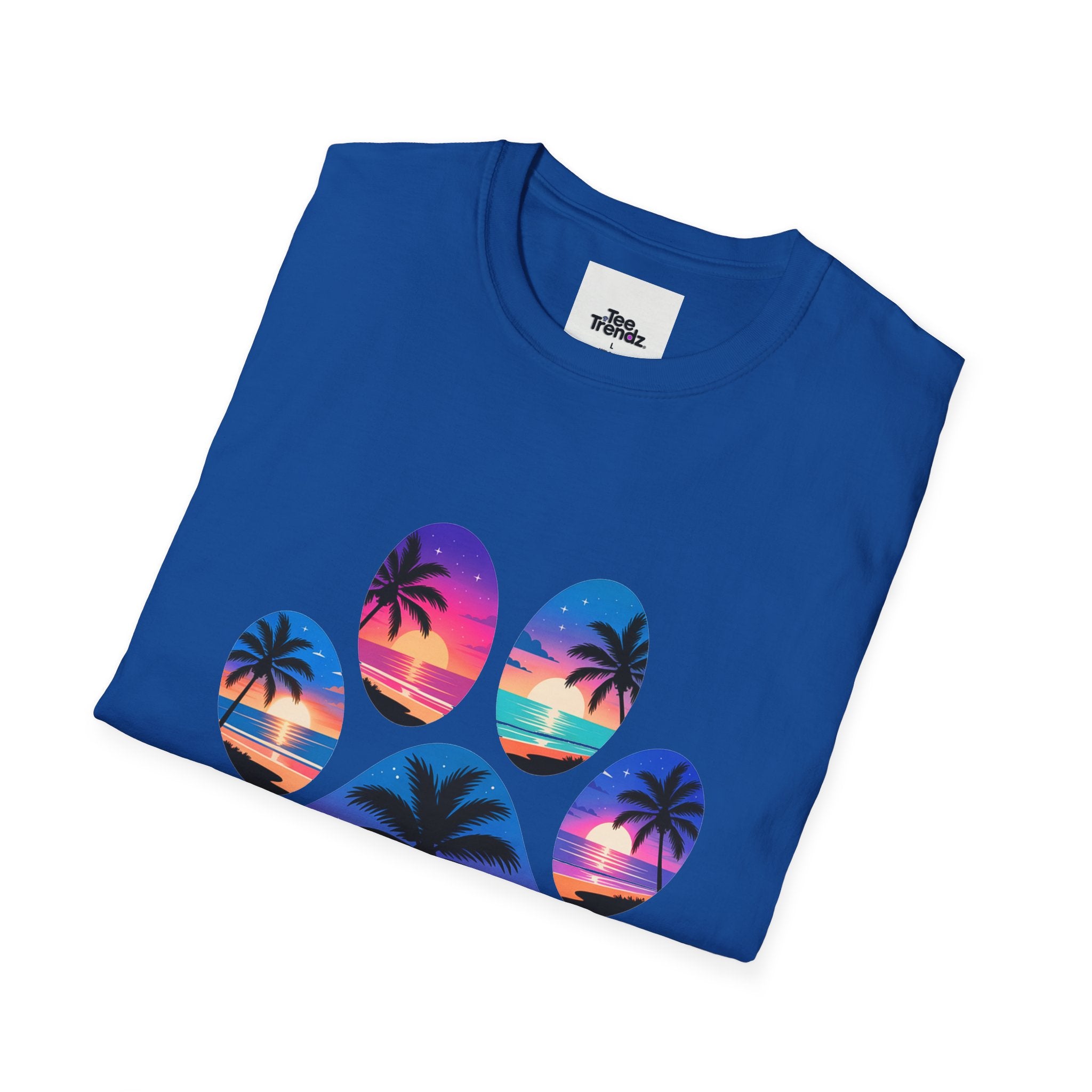 T-Shirt — Tropical Paw Sunset Graphic Tee