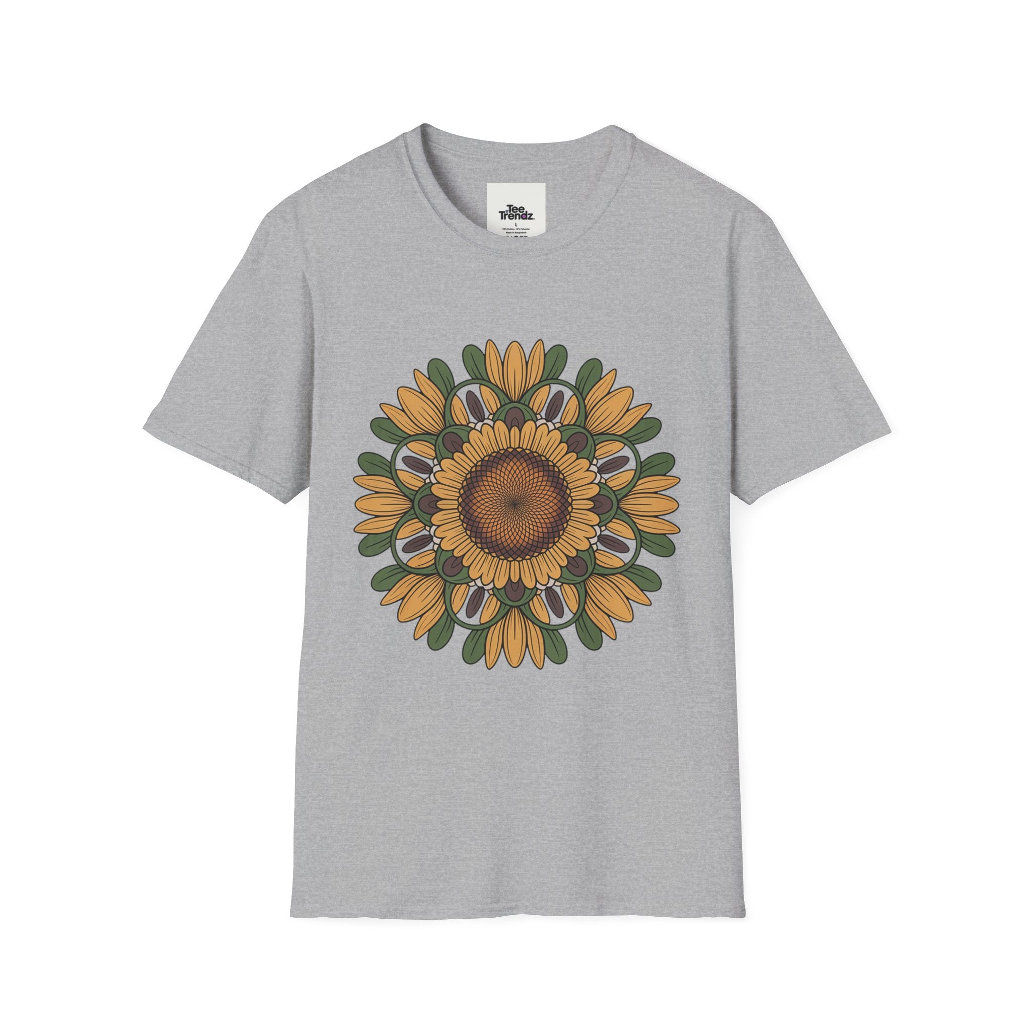 Sunflower Mandala T-Shirt — Retro Floral Graphic Tee