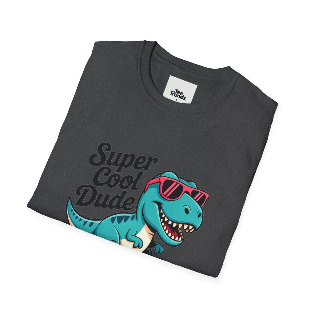 Kids Skateboard T‑Shirt — "Super Cool Dude" Dino Graphic Tee
