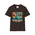 Pluto Never Forget T-Shirt — Retro Memorial Planet Graphic Tee (1930–2006)