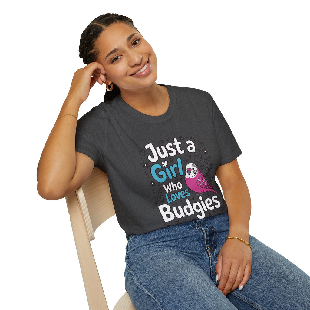Just a Girl Who Loves Budgies T-Shirt – Cute Budgie Parakeet Tee for Bird Lovers