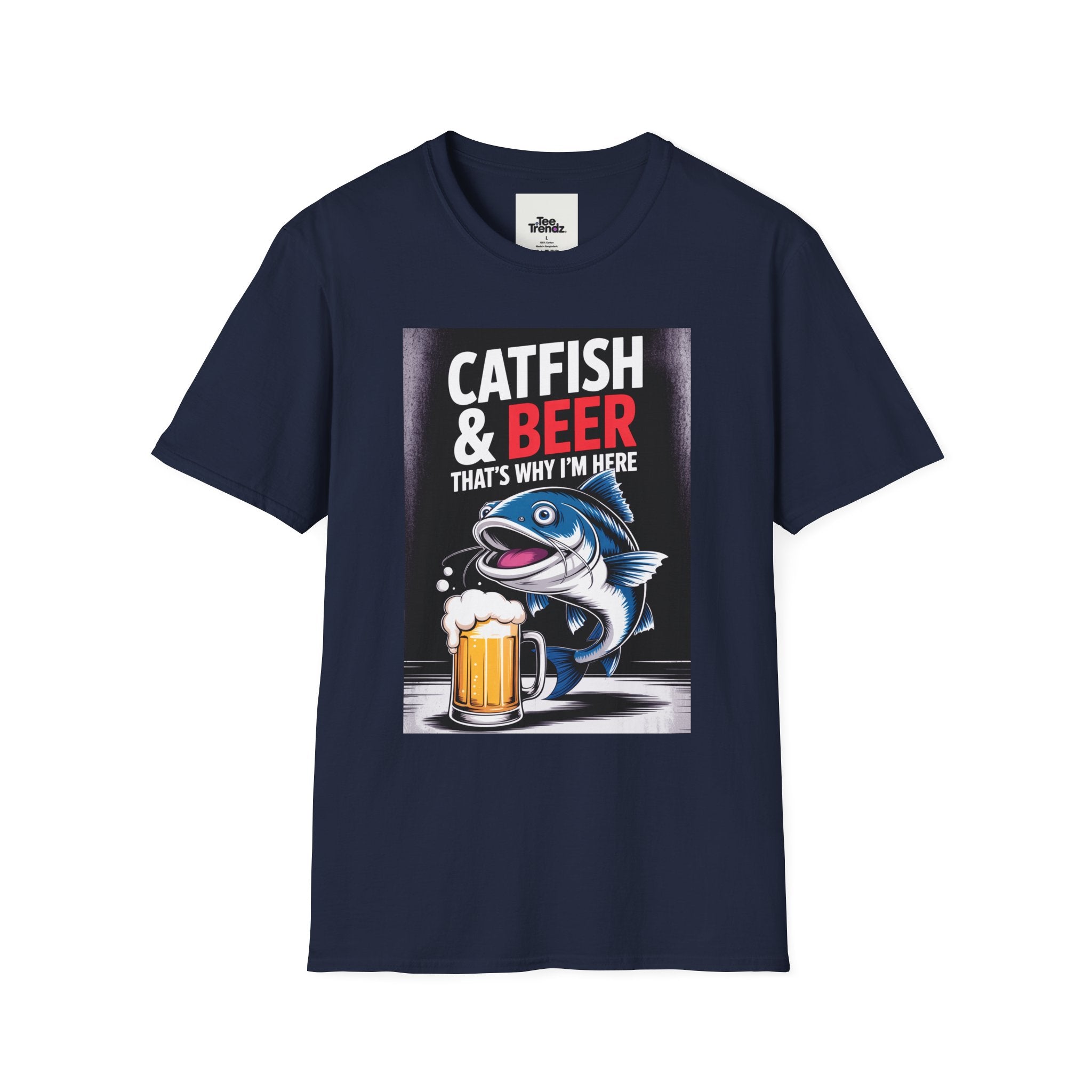 Catfish & Beer T-Shirt — Funny Fishing Shirt with Beer Graphic