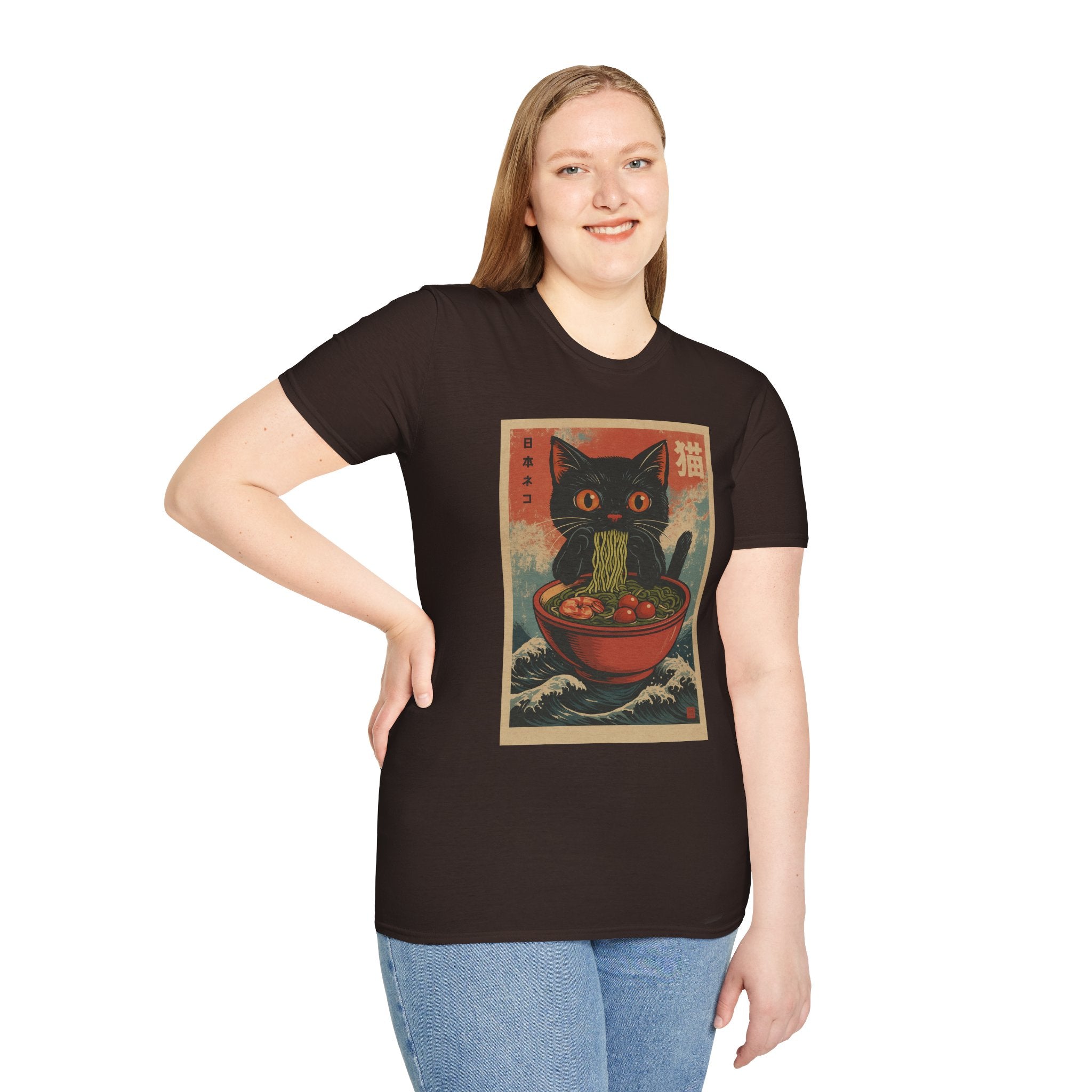 Cat Ramen T-Shirt — Vintage Japanese Neko Bowl Graphic Tee