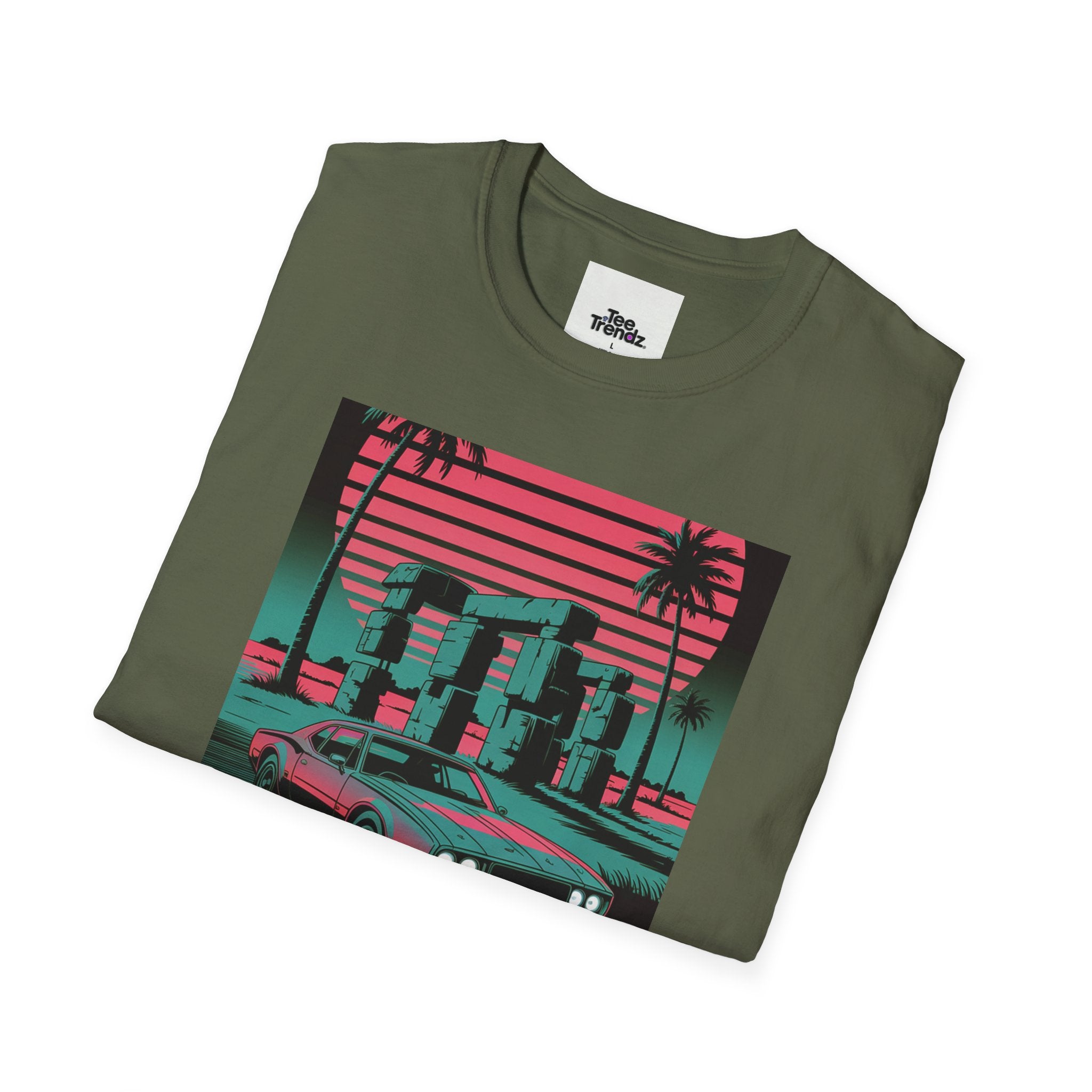 Visit Nebraska Retro T-Shirt — Neon Vintage Roadtrip Poster Design