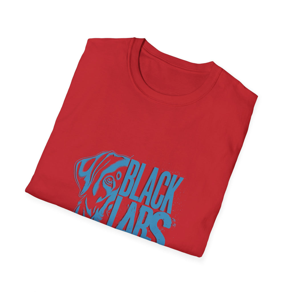 Black Labs Matter T‑Shirt — Blue Graphic Labrador Rescue Tee