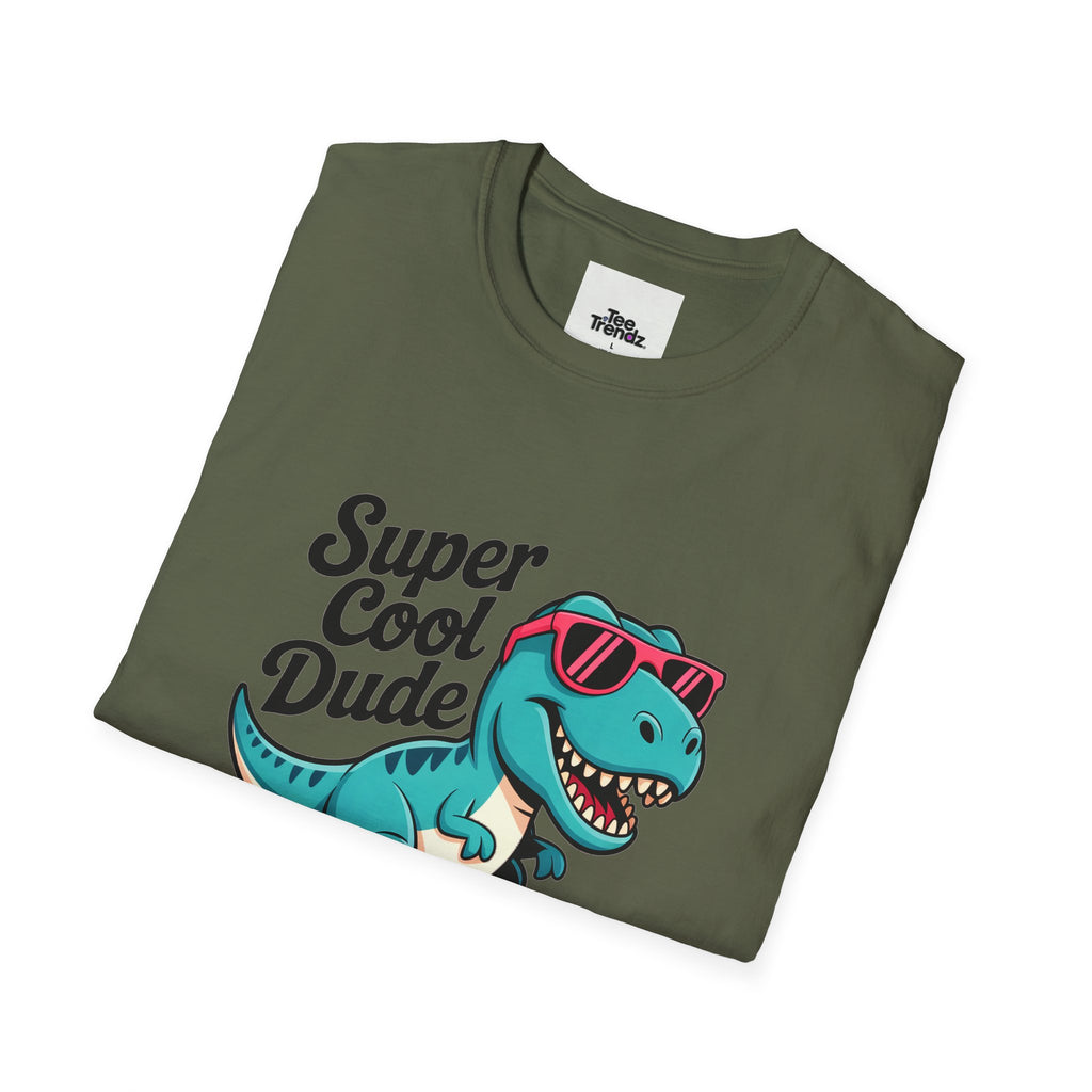Kids Skateboard T‑Shirt — "Super Cool Dude" Dino Graphic Tee