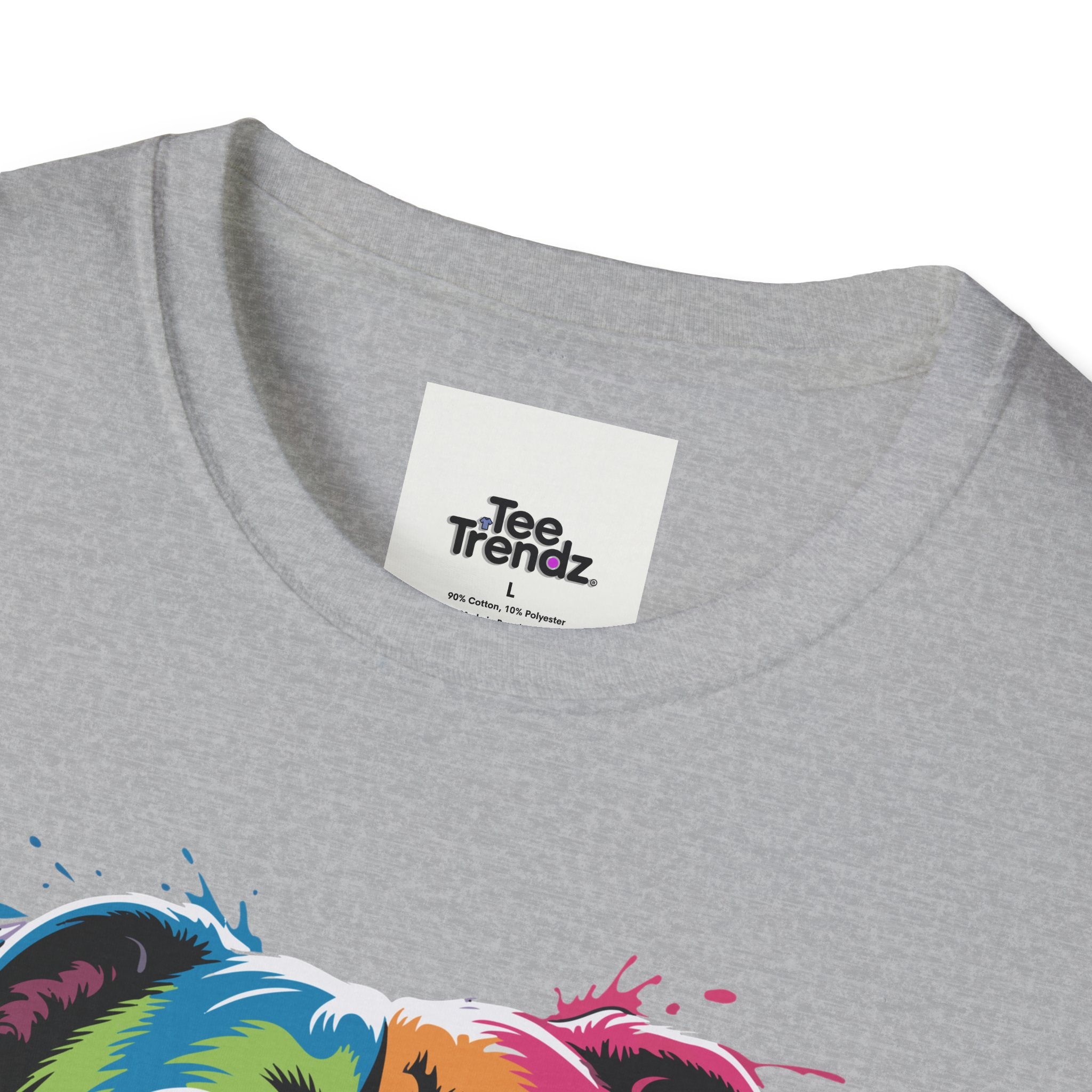 Colorful Pitbull Portrait T-Shirt — Vibrant Dog Art Tee