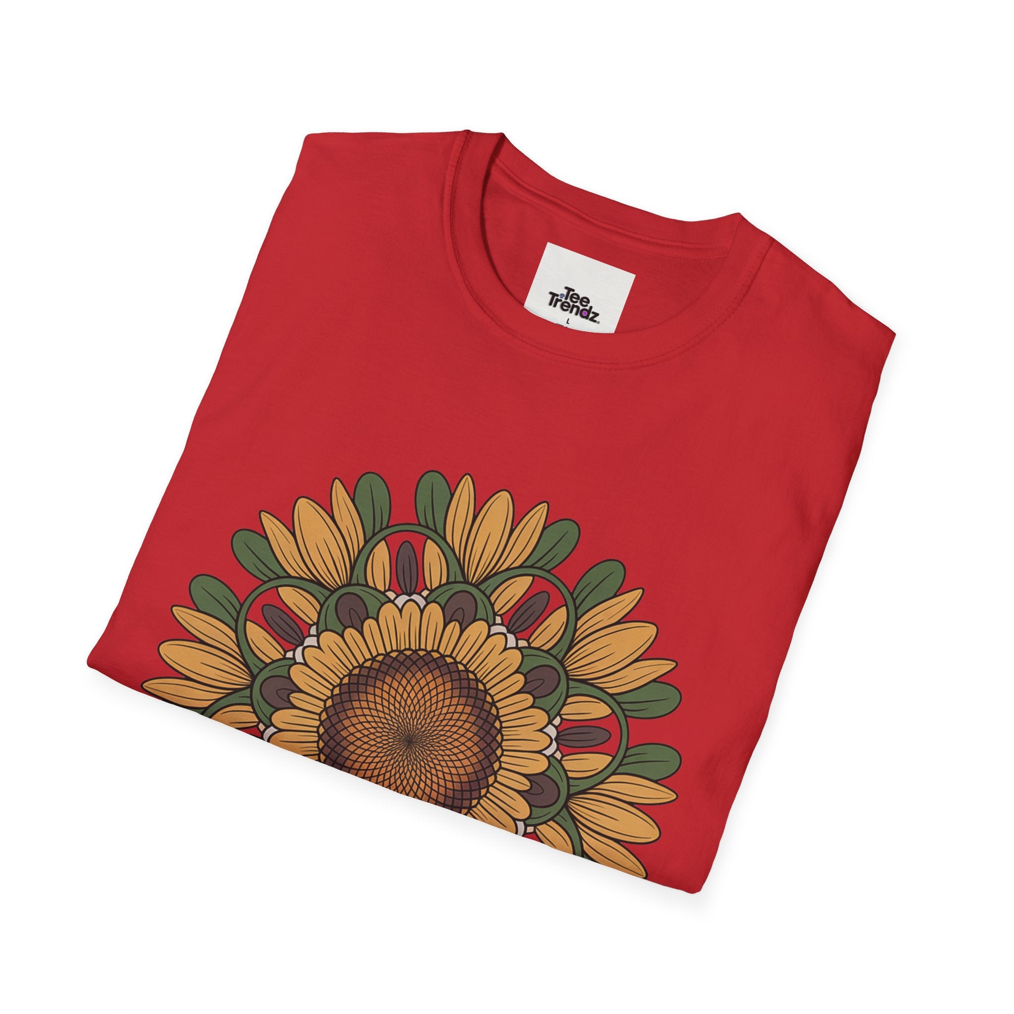 Sunflower Mandala T-Shirt — Retro Floral Graphic Tee