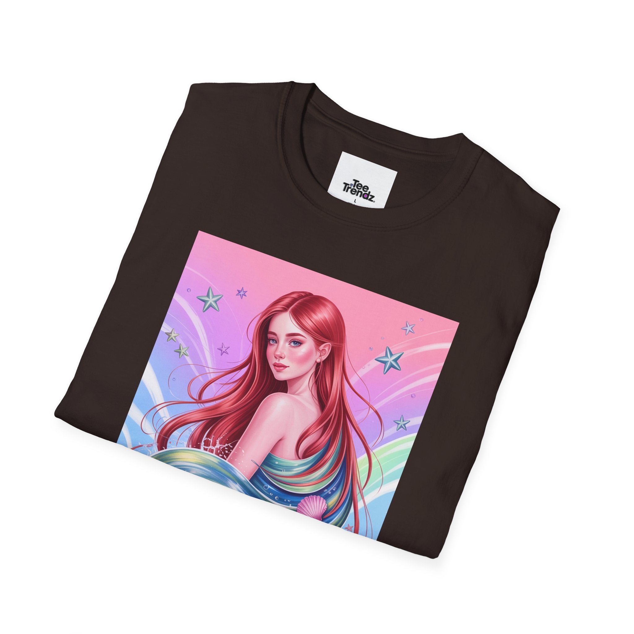 Mermaid Fantasy T-Shirt — Pastel Cosmic Sea Girl Graphic Tee