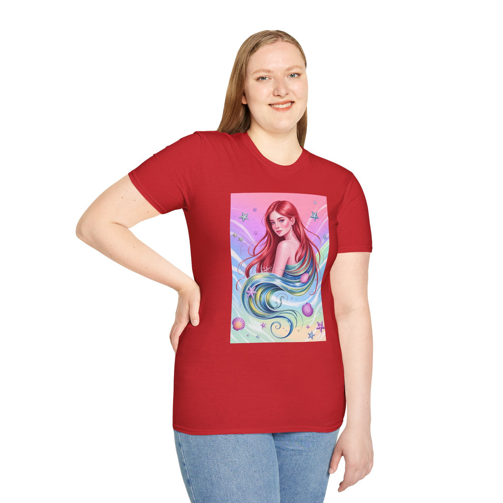 Mermaid Fantasy T-Shirt — Pastel Cosmic Sea Girl Graphic Tee