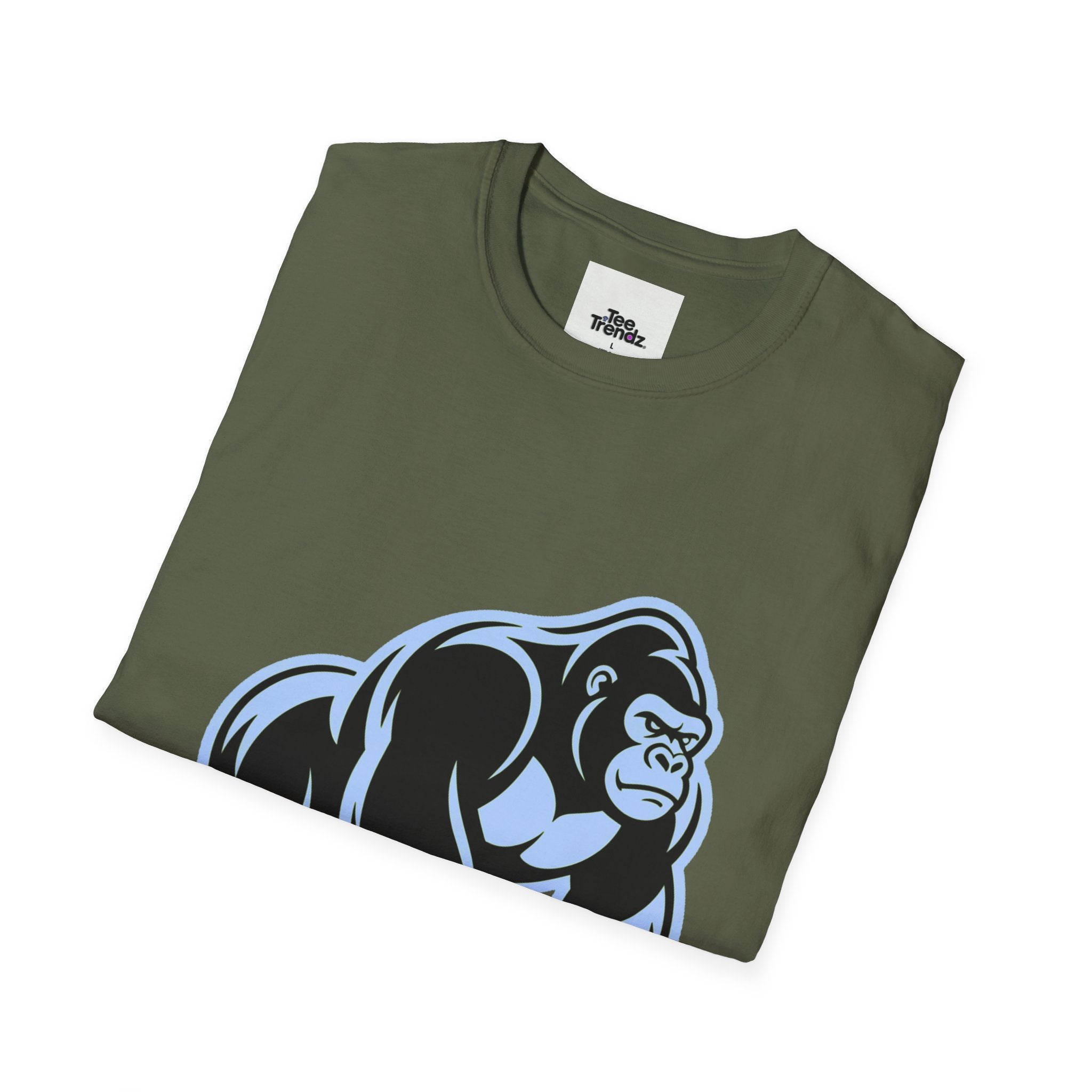 Gorilla Mascot T-Shirt — Bold Blue Ape Graphic Tee