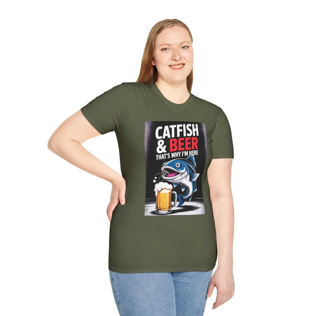 Catfish & Beer T-Shirt — Funny Fishing Shirt with Beer Graphic
