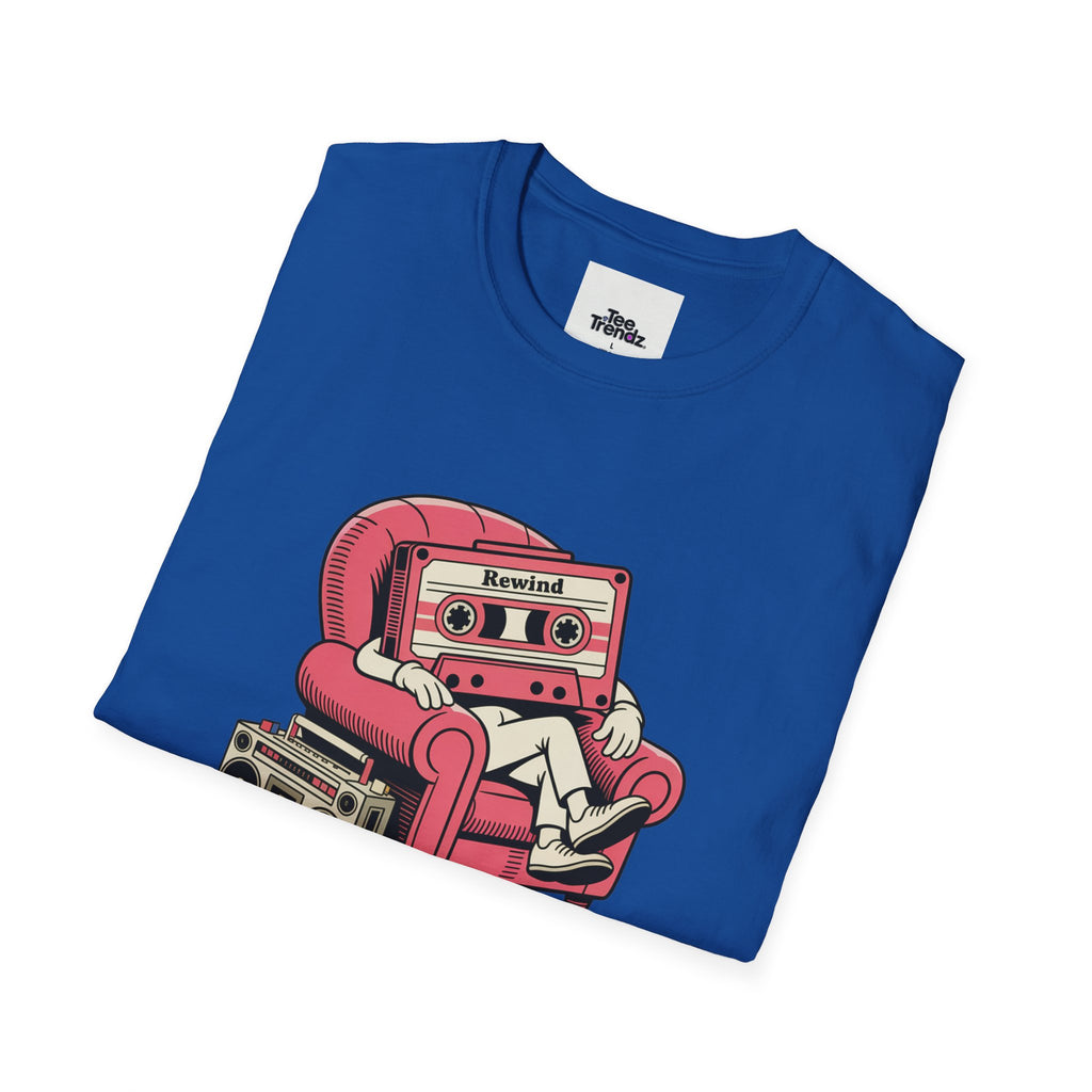 T-Shirt — "Rewind: Good Vibes Only" Retro Cassette Graphic Tee